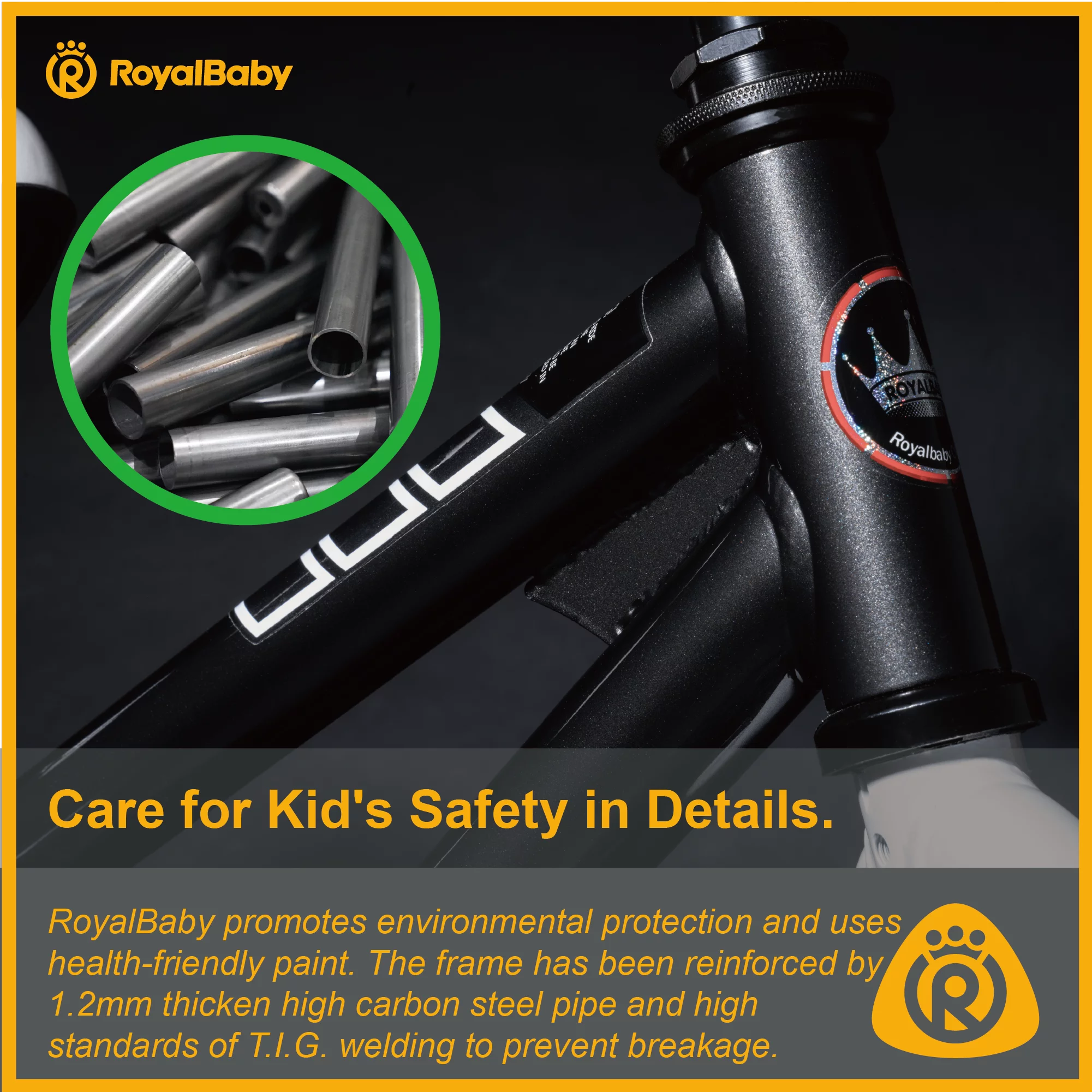 Royalbaby Boys Girls Kids Bike 12 In BMX Freestyle Black 2 Hand Brakes Bicycles with Training Wheels Child Bicycle - Womvr