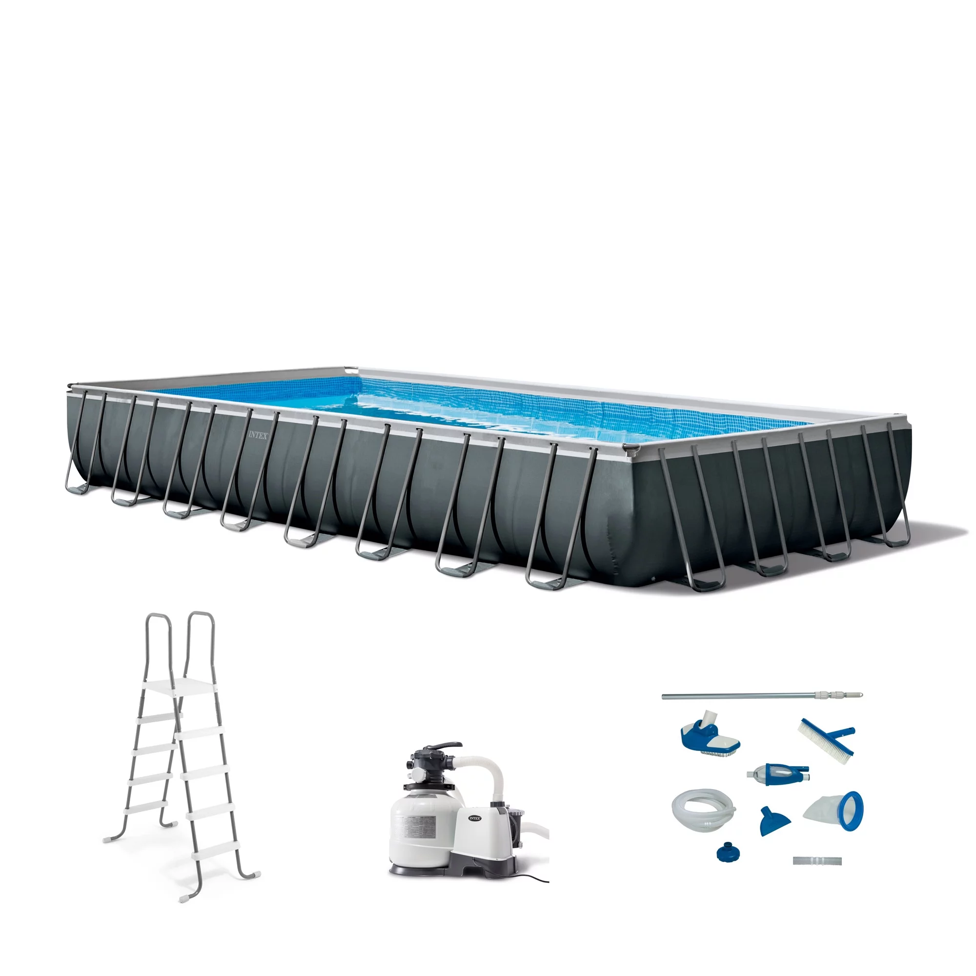 Intex 32ft x 16ft x 52in Ultra XTR Rectangular Pool Set with Maintenance Kit - Womvr