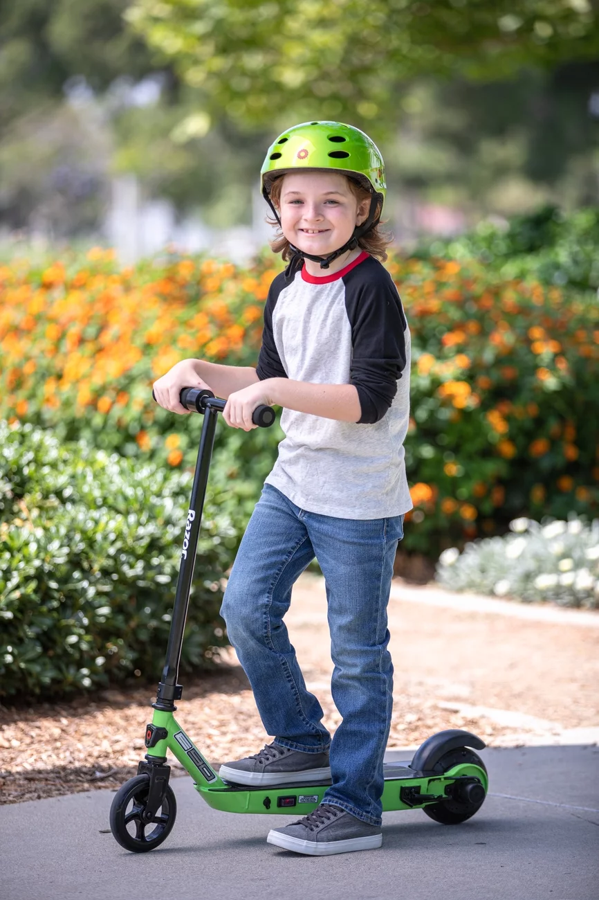 Razor Black Label E90 Electric Scooter - Green, for Kids Ages 8+ and up to 120 lbs, up to 10 mph - Womvr