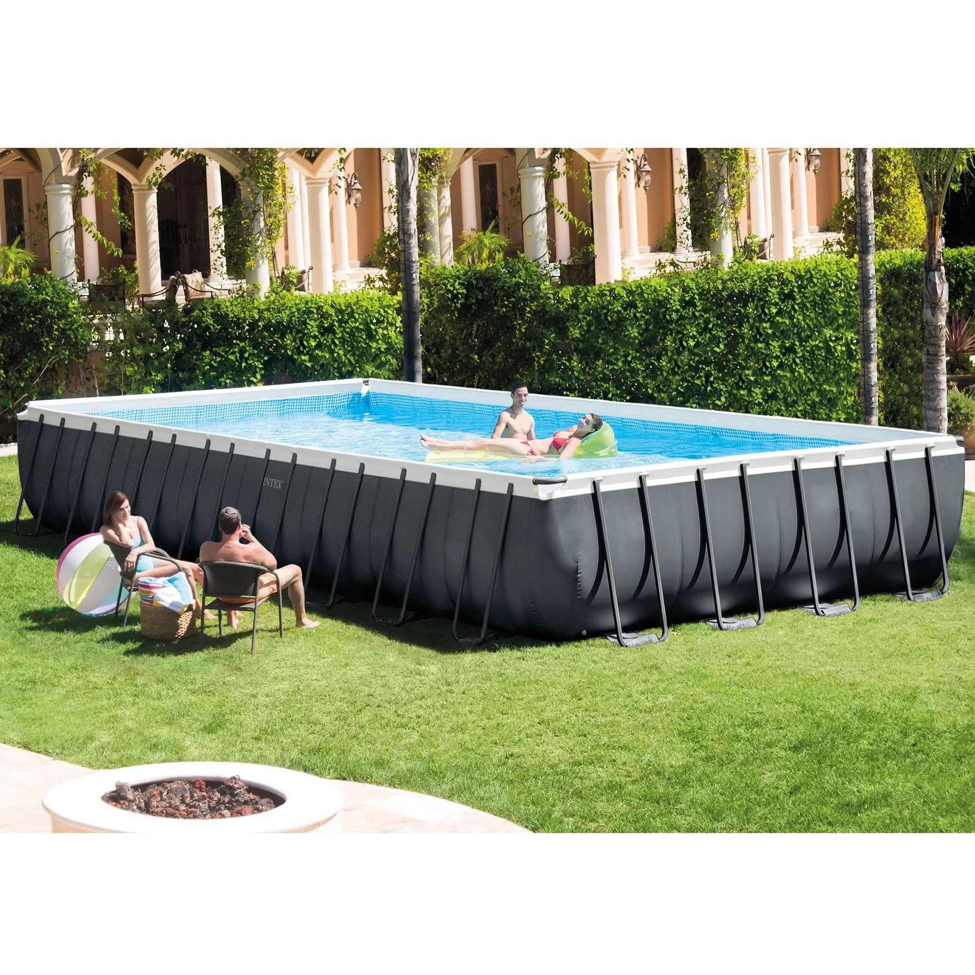 INTEX Ultra XTR Frame Rectangular Pool with Krystal Clear Saltwater System - Womvr