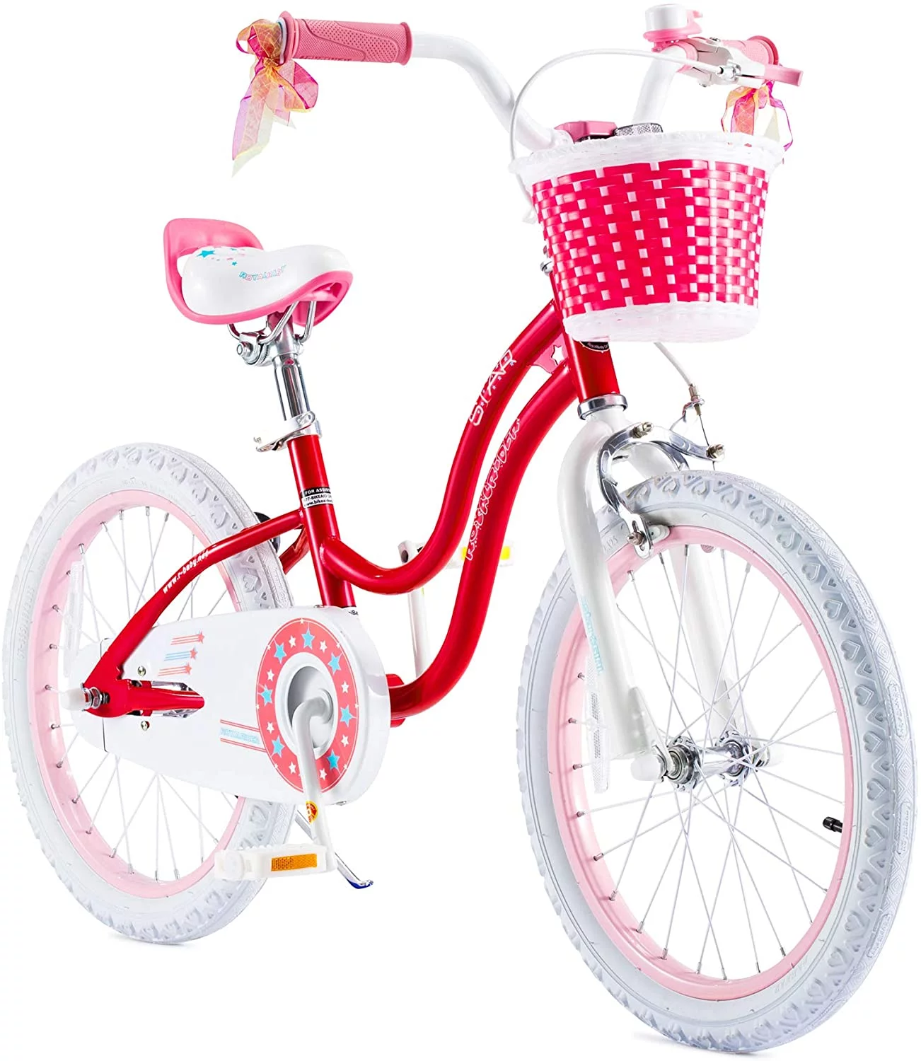 Royalbaby Girls Kids Bike Stargirl 18 In. Bicycle Basket Kickstand Blue Child's Cycle - Womvr