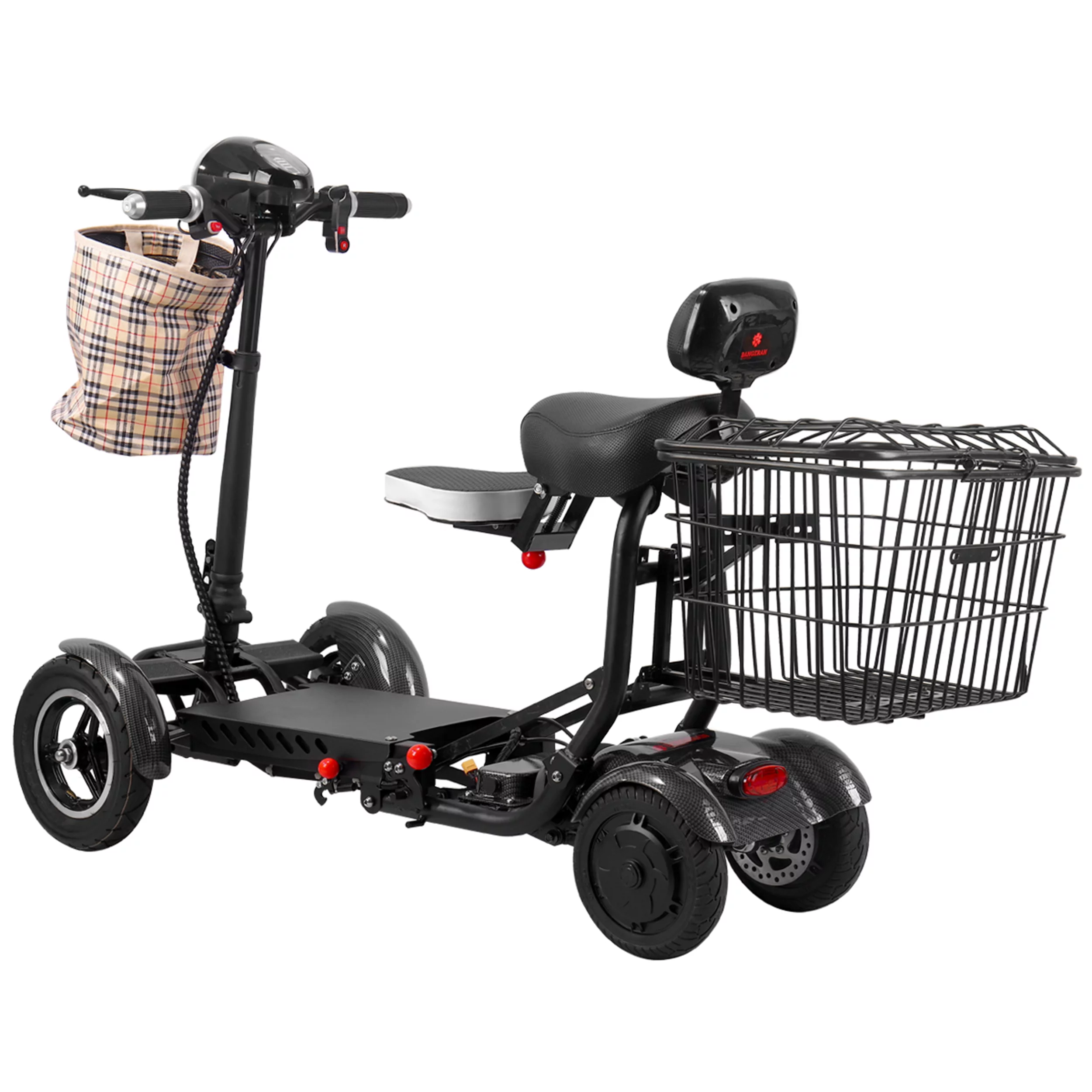 Smart Lightweight Electric Power Scooter, 4 Wheels Foldable Double Seats - Womvr