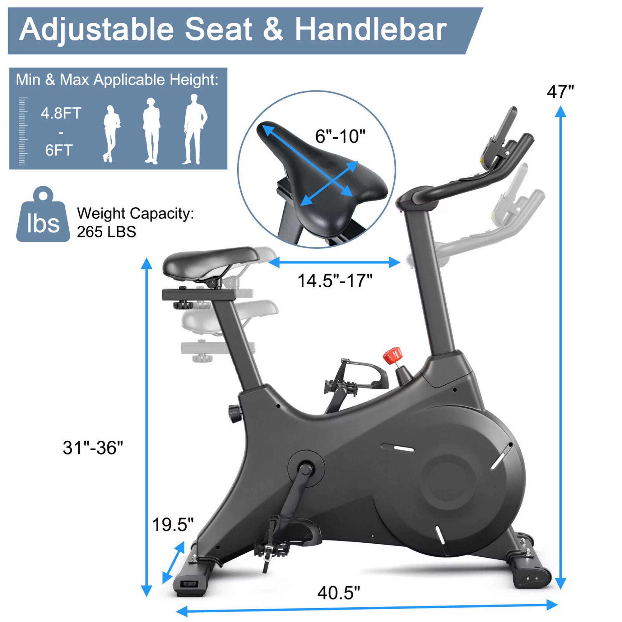 Gymax Magnetic Resistance Stationary Bike Exercise Bike Stationary for Home Gym - Womvr