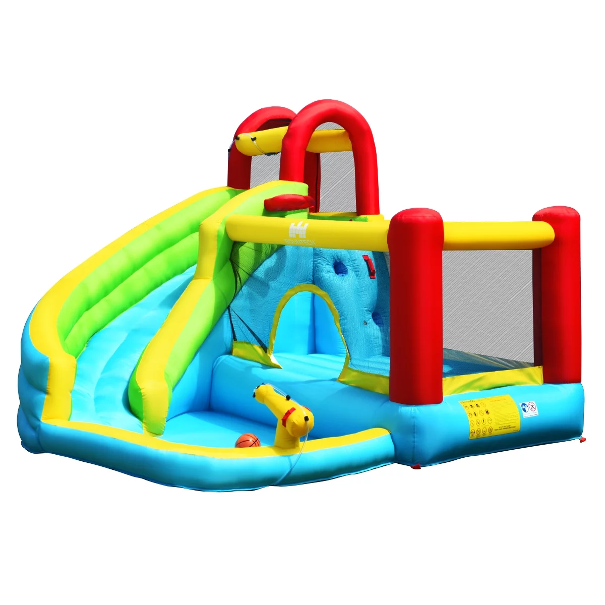 Infans Inflatable Kids Water Slide Jumper Bounce House Splash Water Pool Without Blower - Womvr