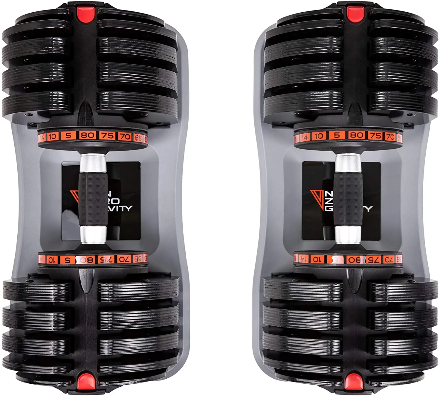 NZG PowerDyne 80lbs Adjustable Dumbbell Weight Set (Coal) - Womvr