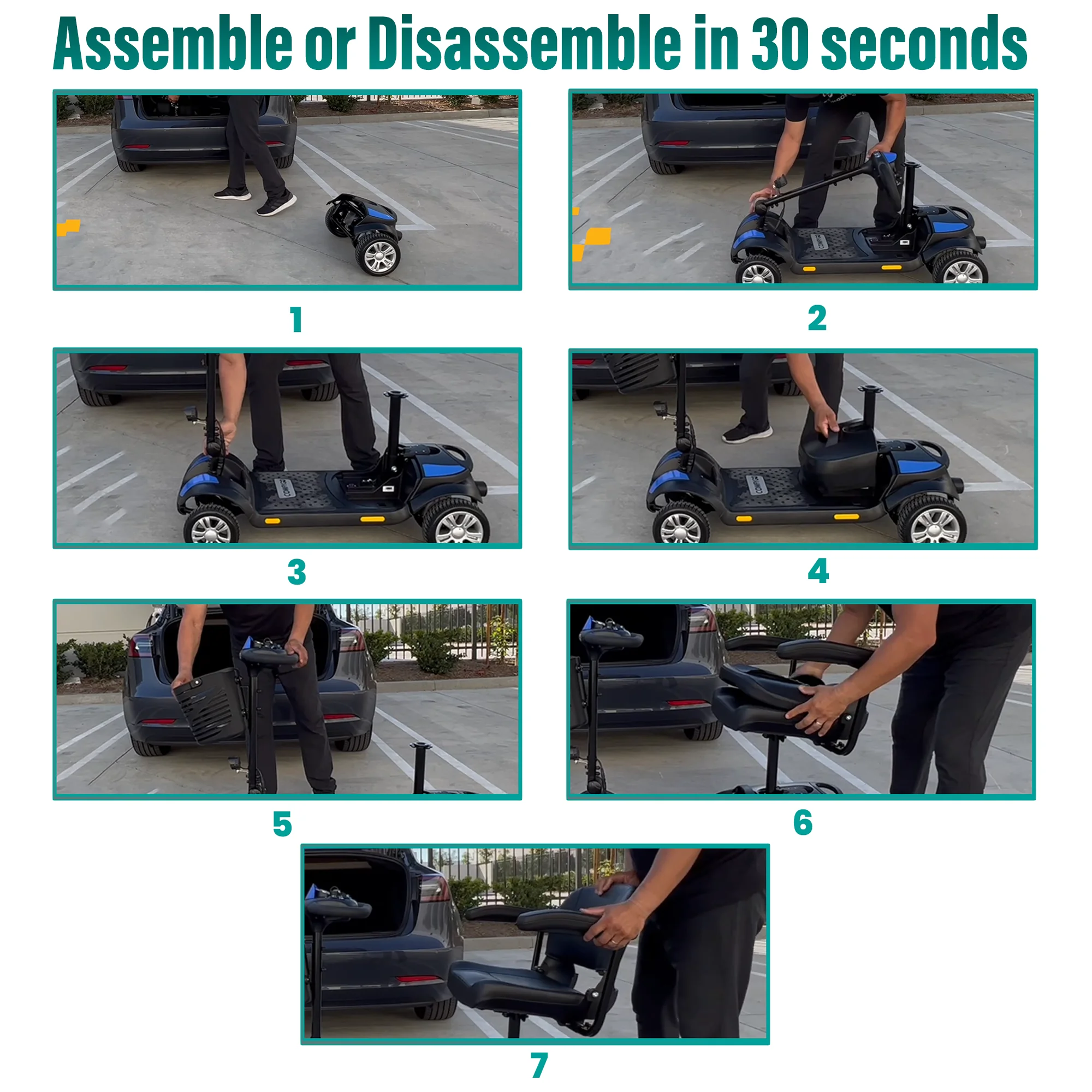 Mobility Scooters, 30 Miles Powered Mobility Scooter for Adults with Super Seat, 30AH - Womvr