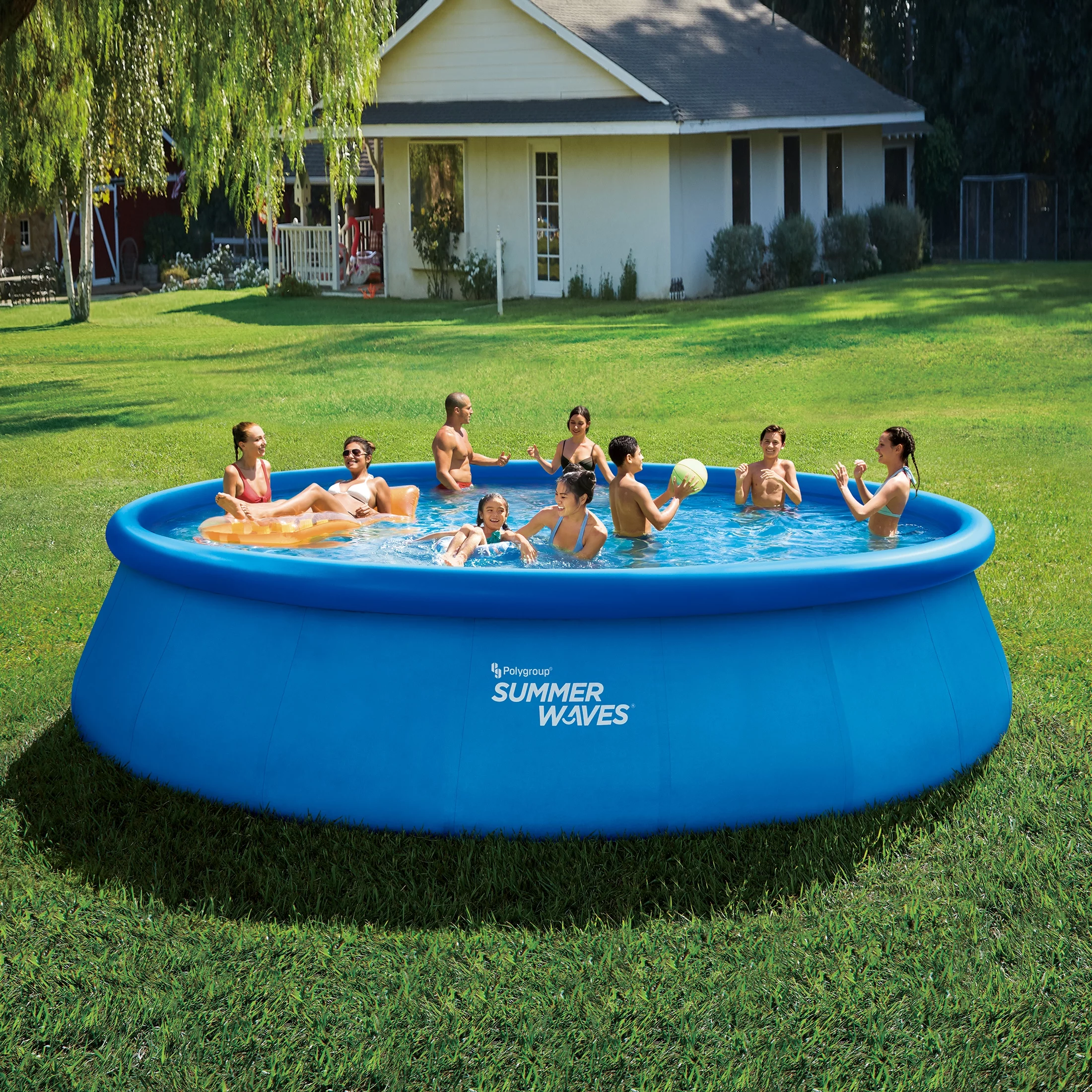 Summer Waves 18 ft Quick Set Above Ground Pool, Round, Blue, Ages 6+, Unisex - Womvr