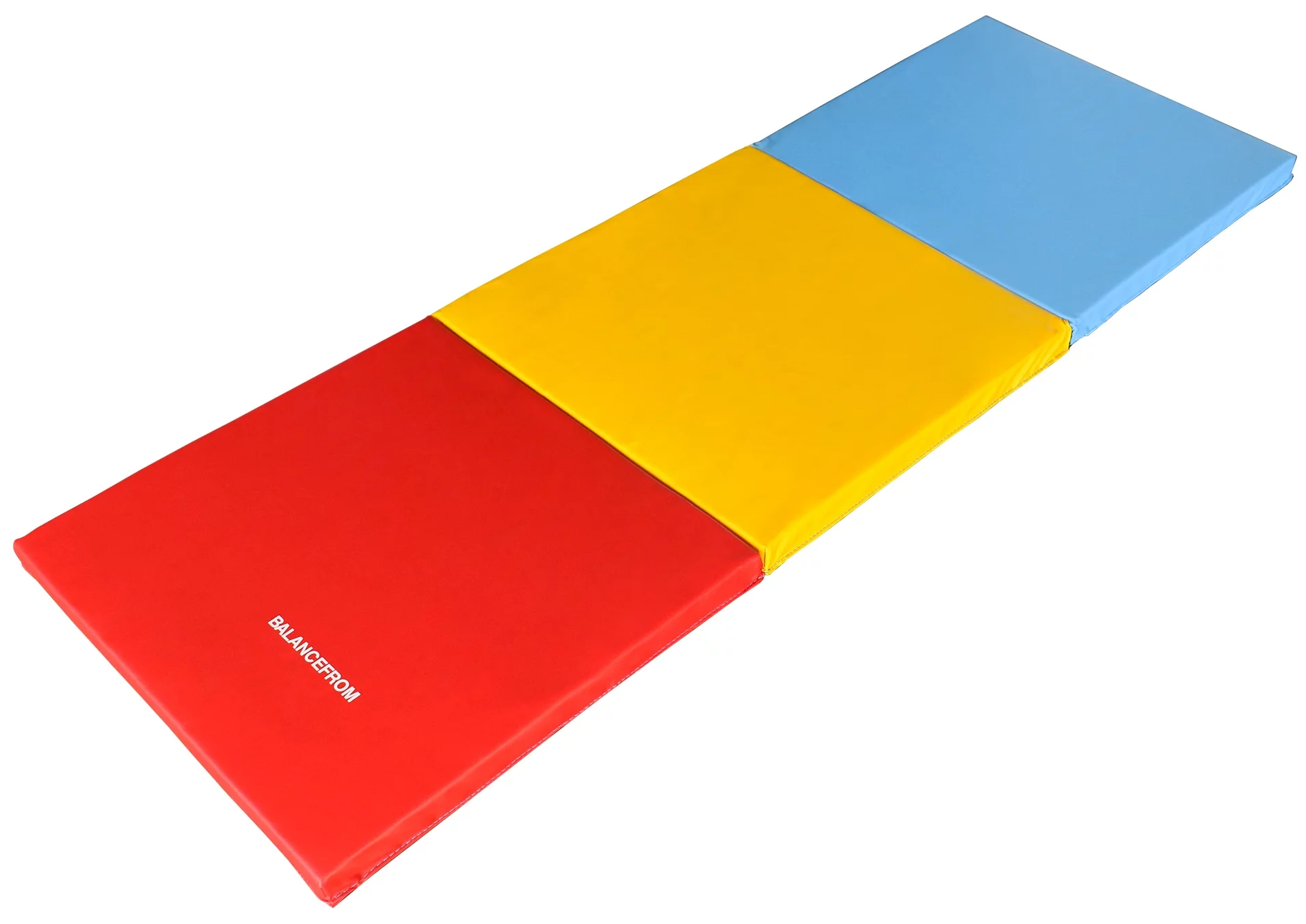 BalanceFrom 6 Ft. x 2 Ft. x 2 In. Three Fold Folding Exercise Mat with Carrying Handles for MMA, Gymnastics and Home Gym, Black - Womvr