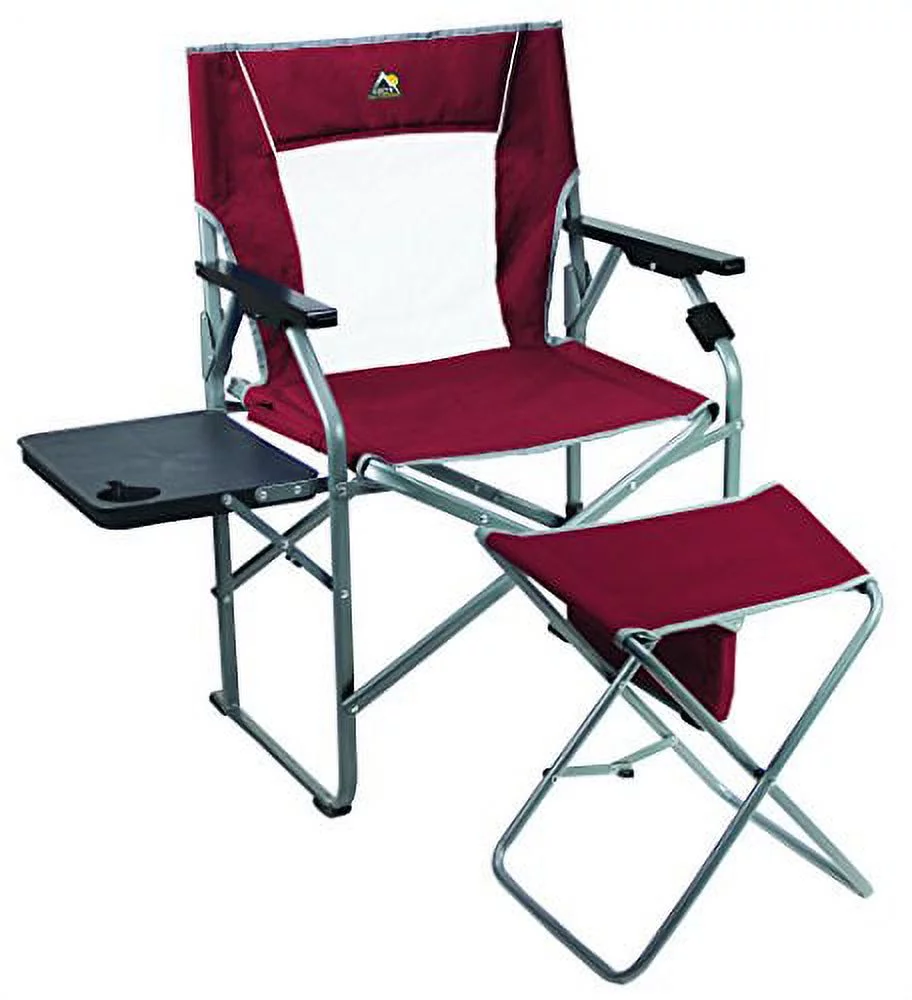 GCI Outdoor 3-Position Reclining Director's Camping Chair with Ottoman, Cinnamon - Womvr