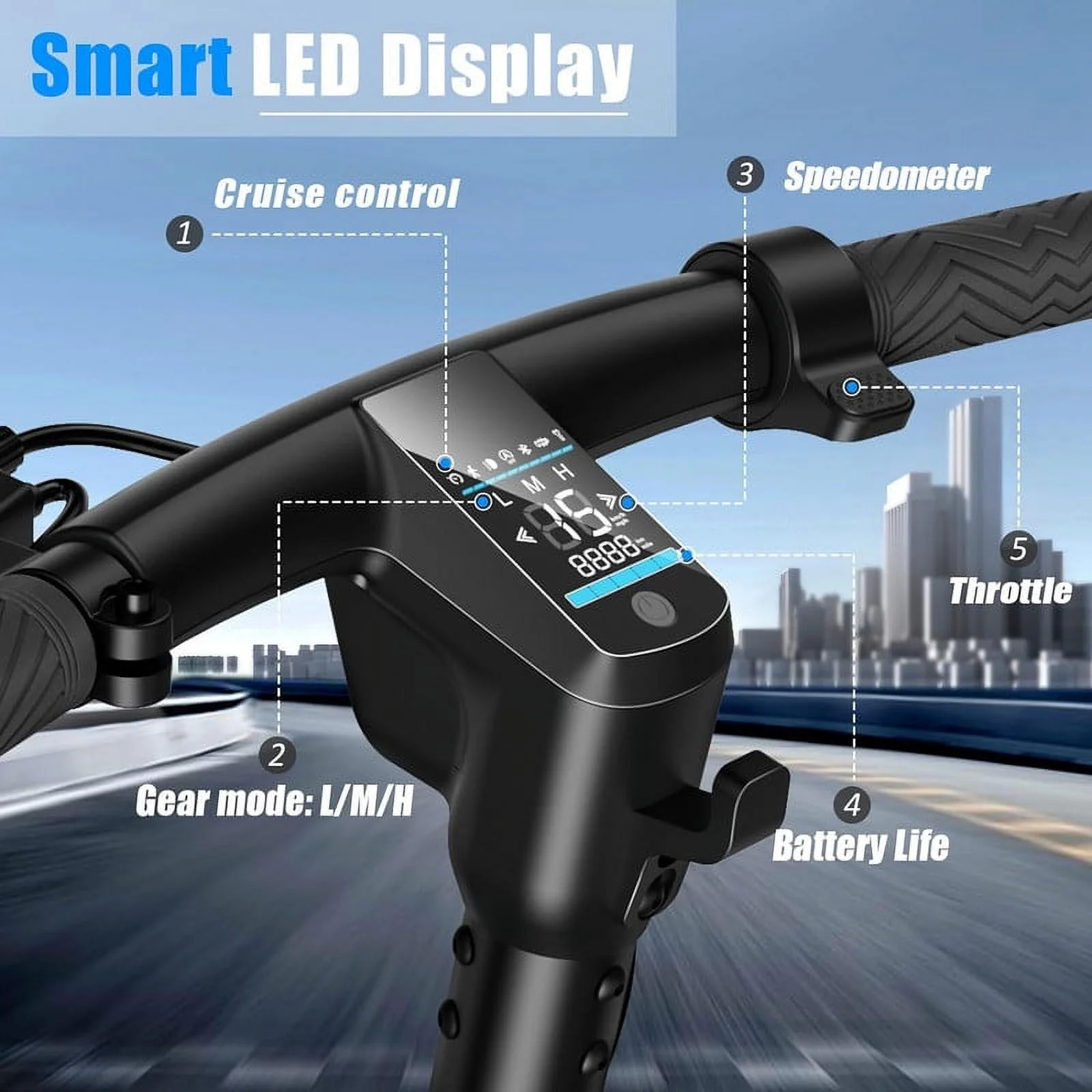 SISIGAD Adults Foldable Kick Scooter, Peak 500W Electric Commuter Scooter, 8.5