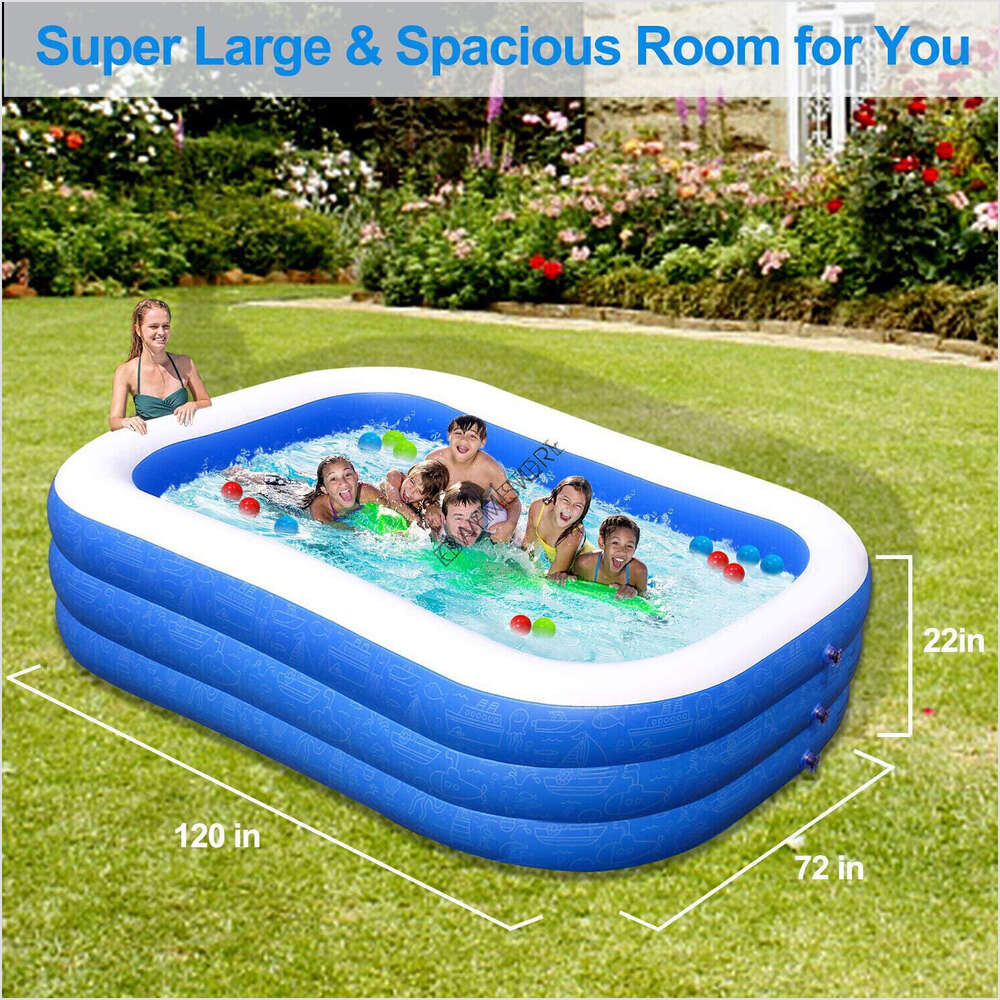 New INFLlatable Kids Swimming Paddling Pools Outdoor Garden Children Family Pools - Womvr
