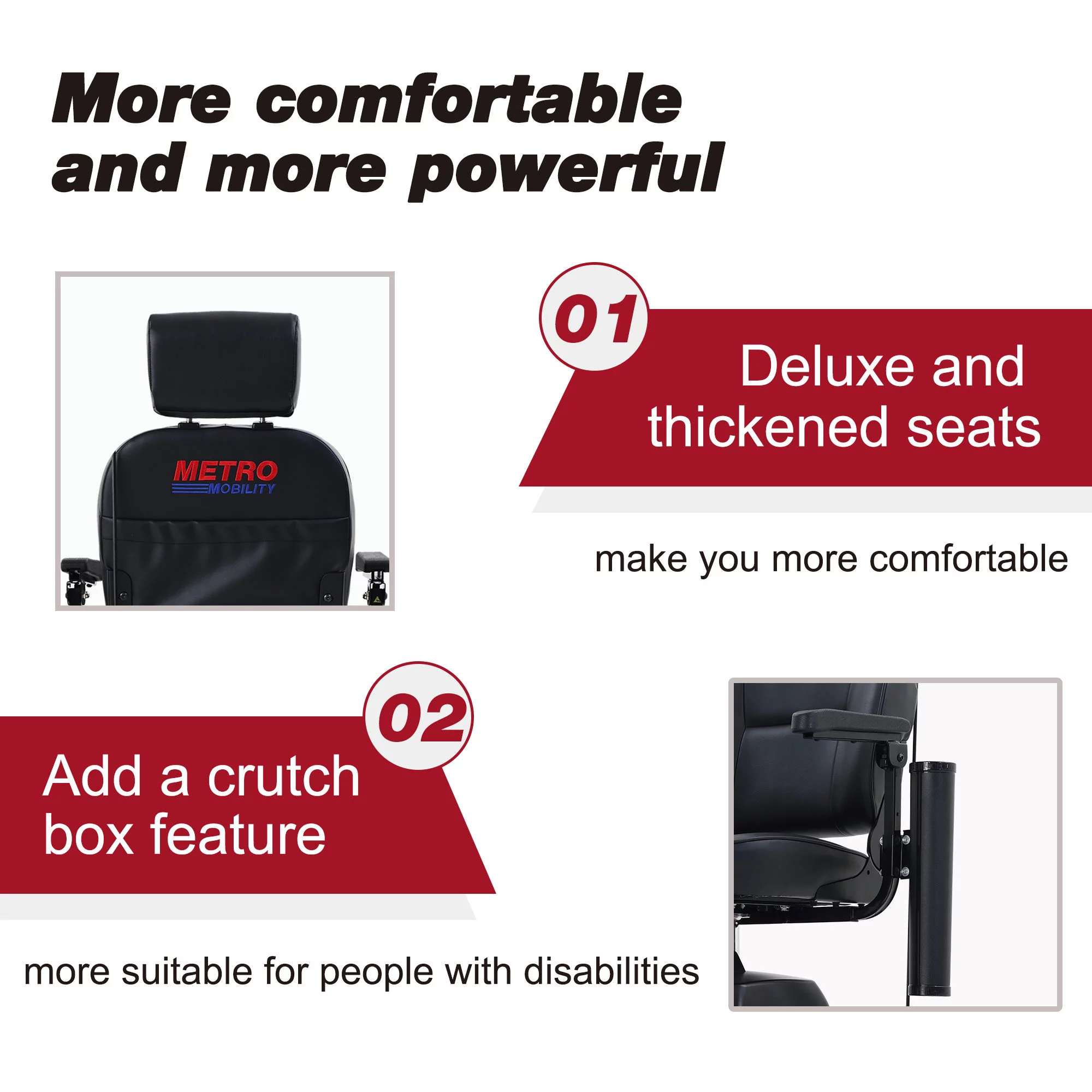 Metro Mobility Senior Scooter Folding Scooter 4 Wheel Scooter with USB Port Purple - Womvr