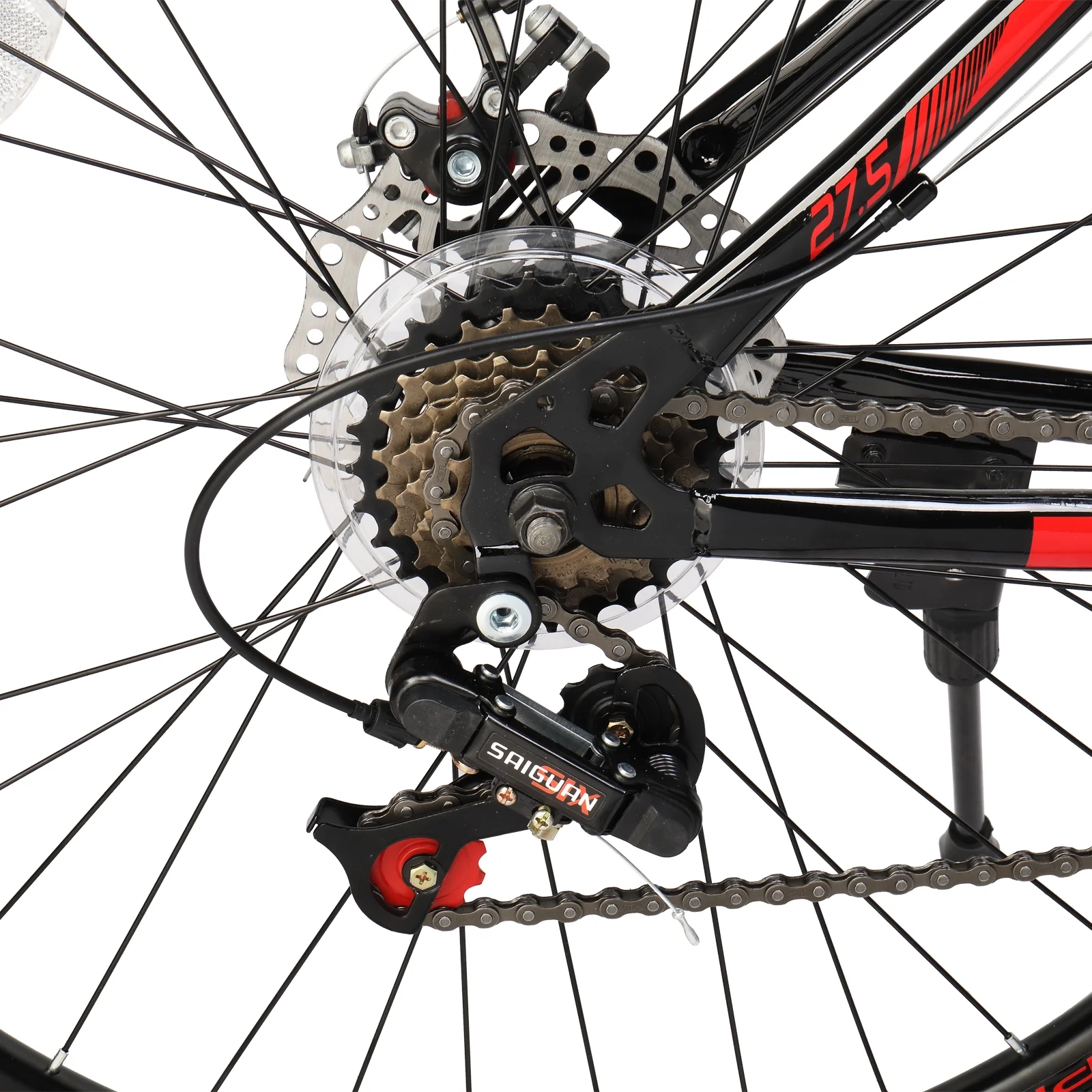 UBesGoo 27.5in Mountain Bike 21 Speed for Adult with Disc Brakes & Suspension, Black - Womvr