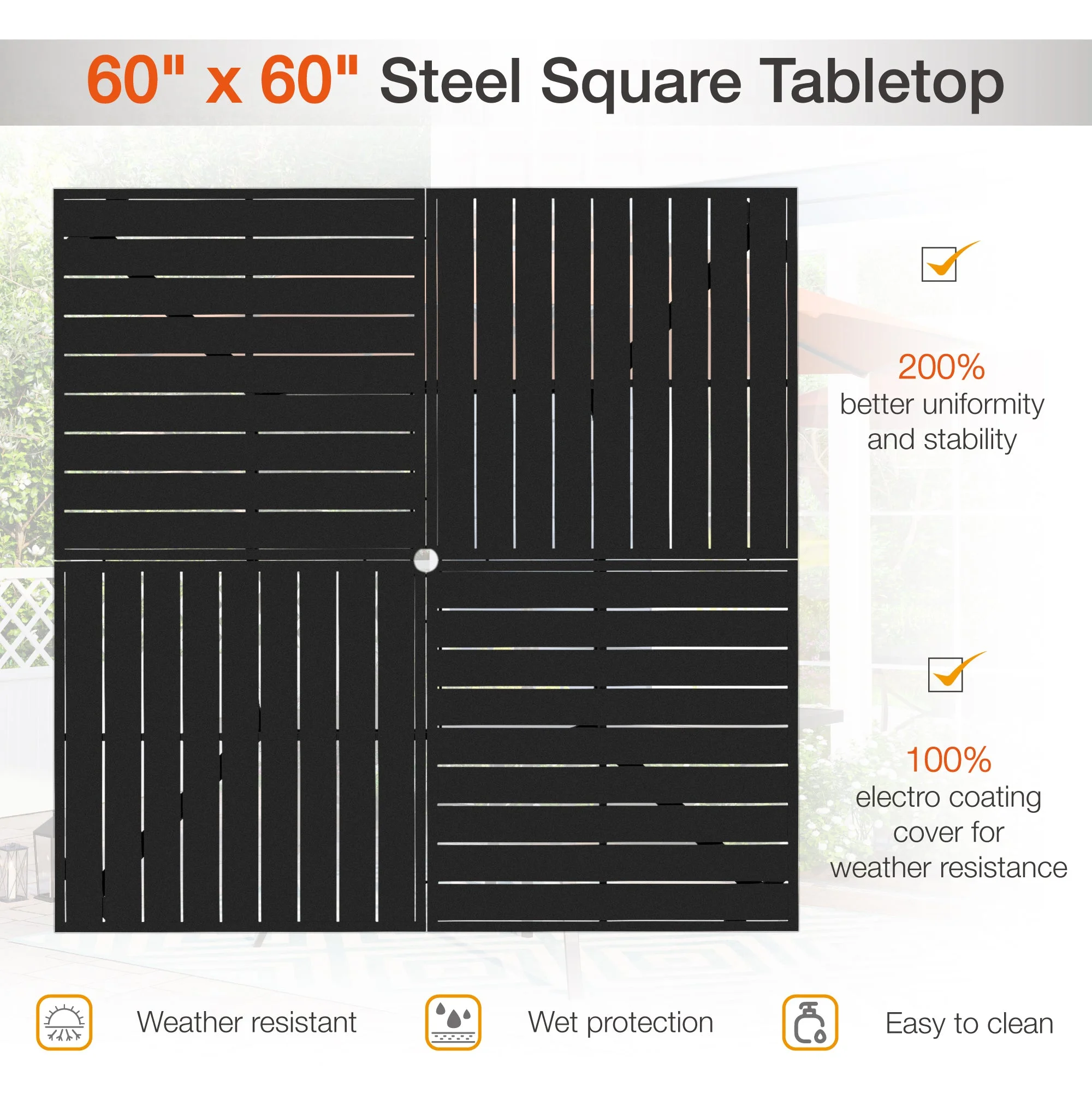 Sophia & William 7 Piece Outdoor Patio Dining Sets Metal Furniture Table and Stackable Chairs - Womvr