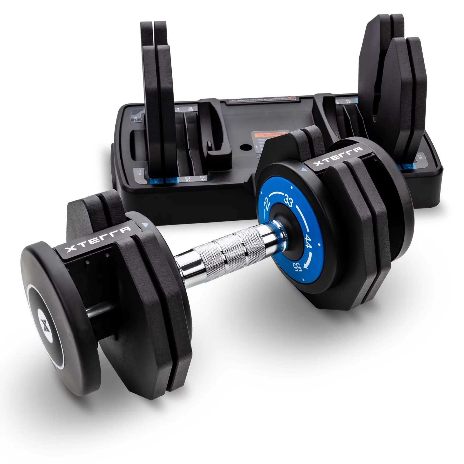 XTERRA Fitness Adjustable Dumbbell (Single) for Exercise and Weight Training �� 11, 22, 33, 44, 55 pounds - Womvr