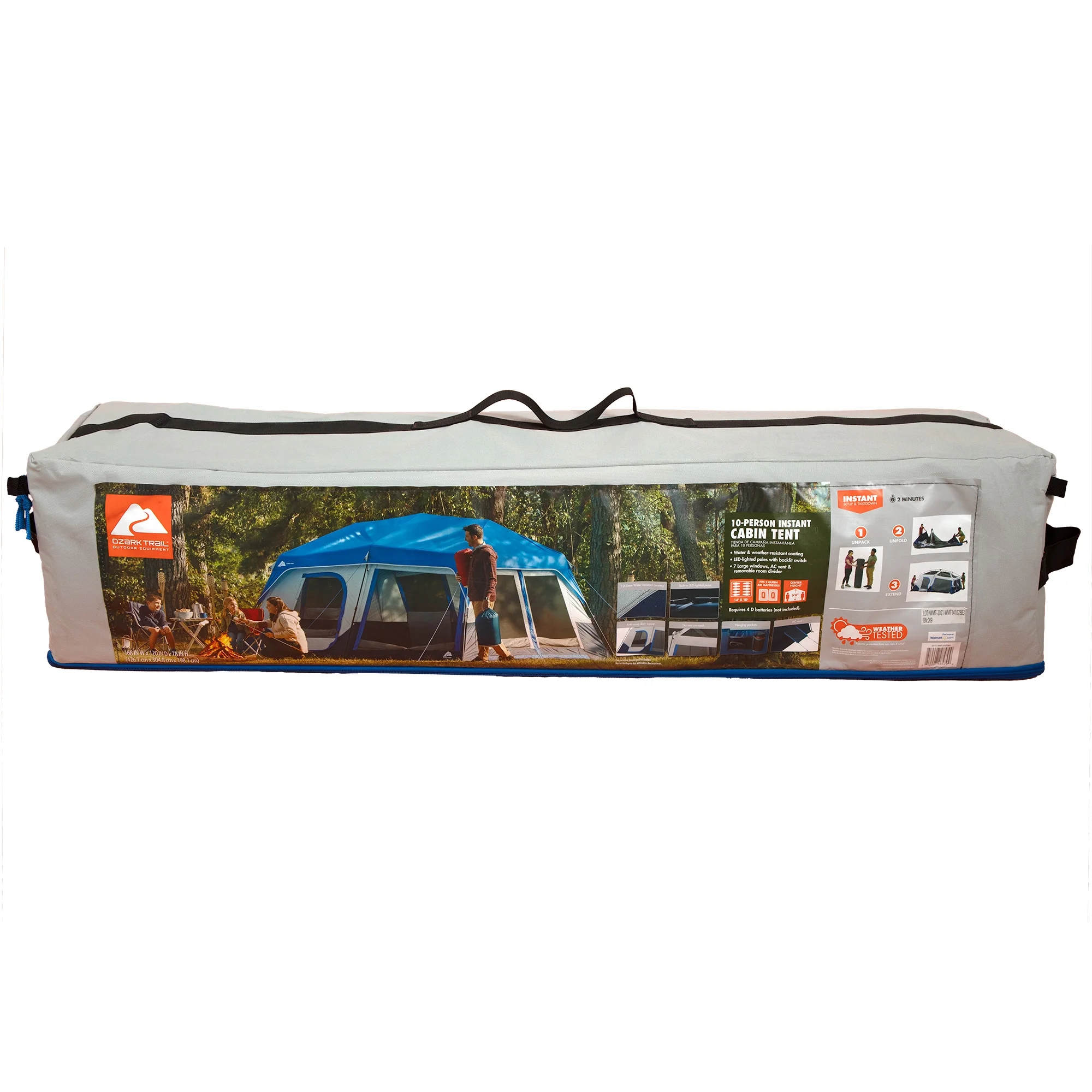 Ozark Trail 10-Person Cabin Tent with LED Lighted Poles - Womvr
