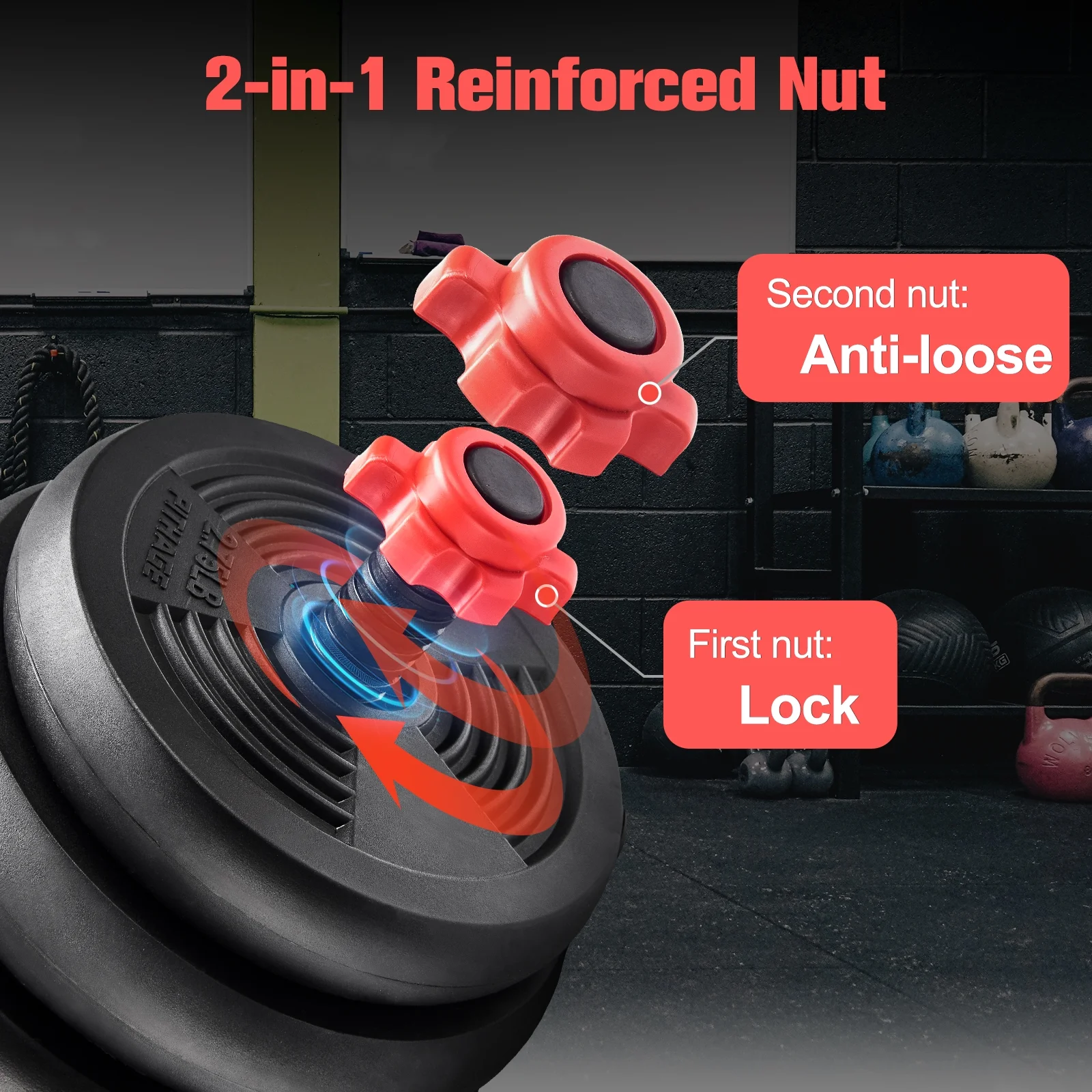 Pithage 5 in 1 Dumbbell Barbell Kettlebell Set 40LB Adjustable Free Weight Set  for Home Gym, Black - Womvr