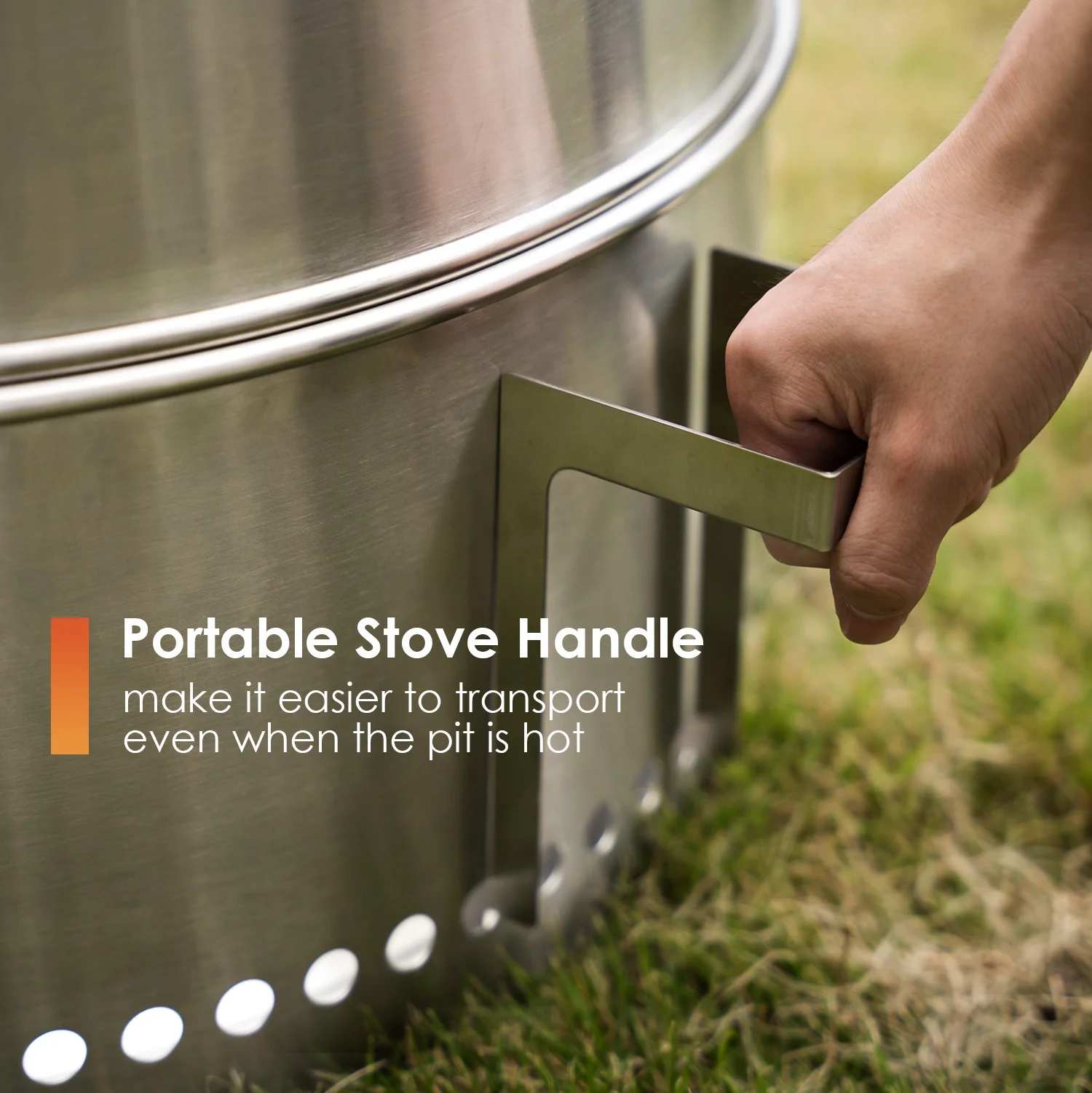 Smokeless Fire Pit for Camping with Stand & Bag & Sticks & Holders,304 Stainless Steel,15inch - Womvr