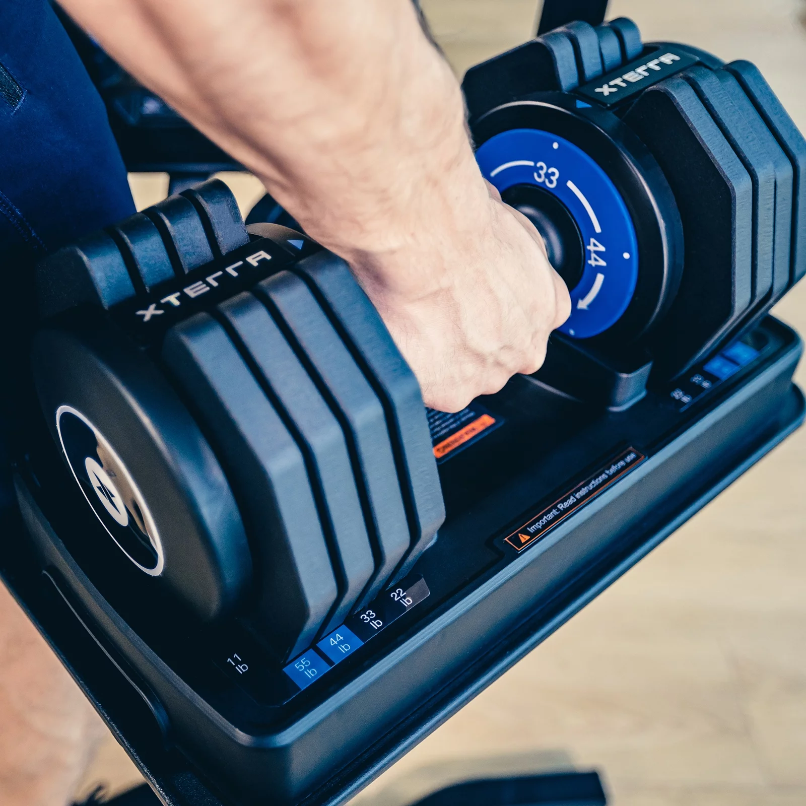 XTERRA Fitness Adjustable Dumbbell (Single) for Exercise and Weight Training �� 11, 22, 33, 44, 55 pounds - Womvr