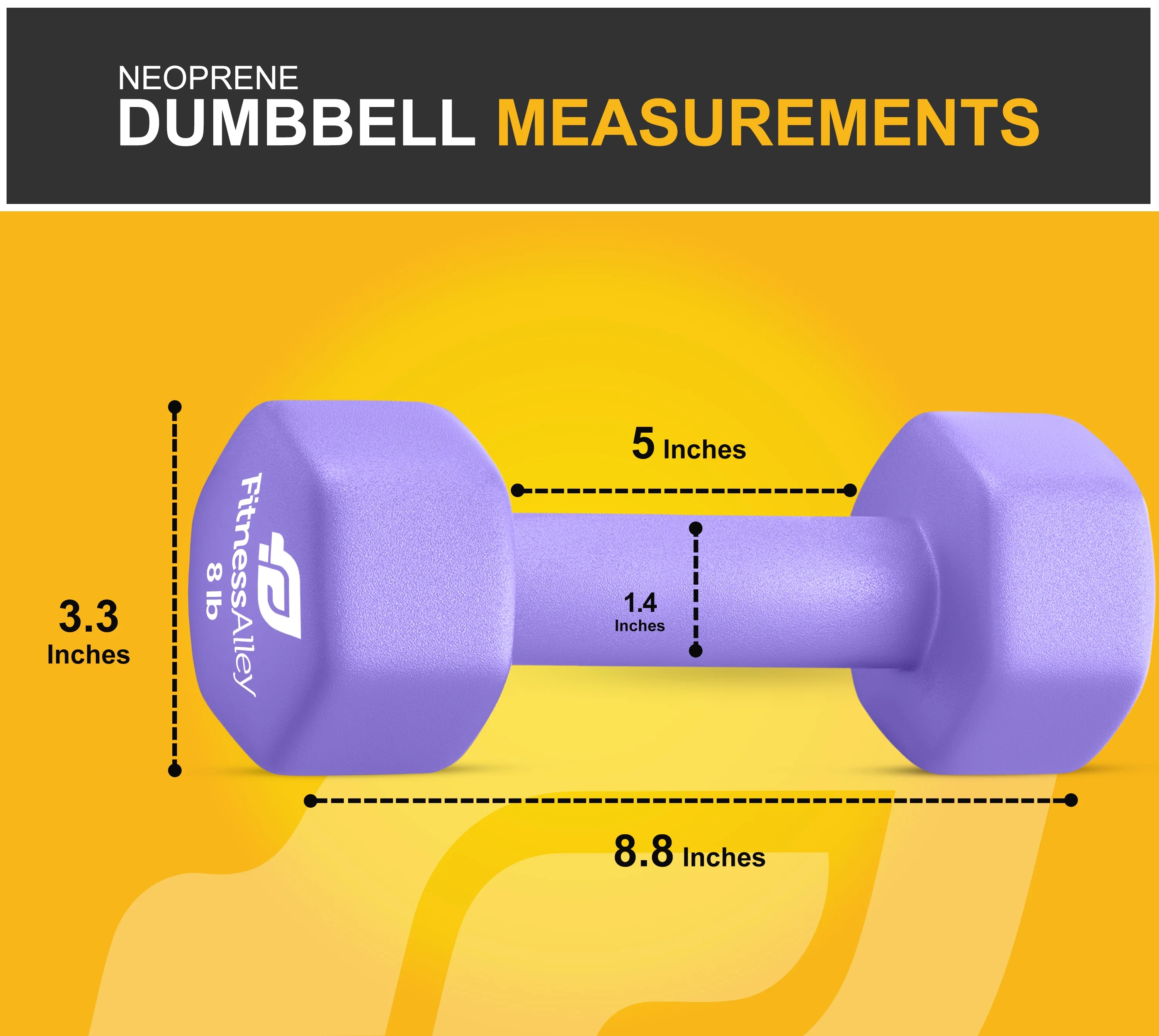 Fitness Alley Neoprene Coated Workout Dumbbells set of 2 �C Anti Roll, Non Slip with Smooth Grip Fitness & Exercise Dumbbells �C Hexagon Shaped Hand Weights (17.5 Pounds) - Womvr