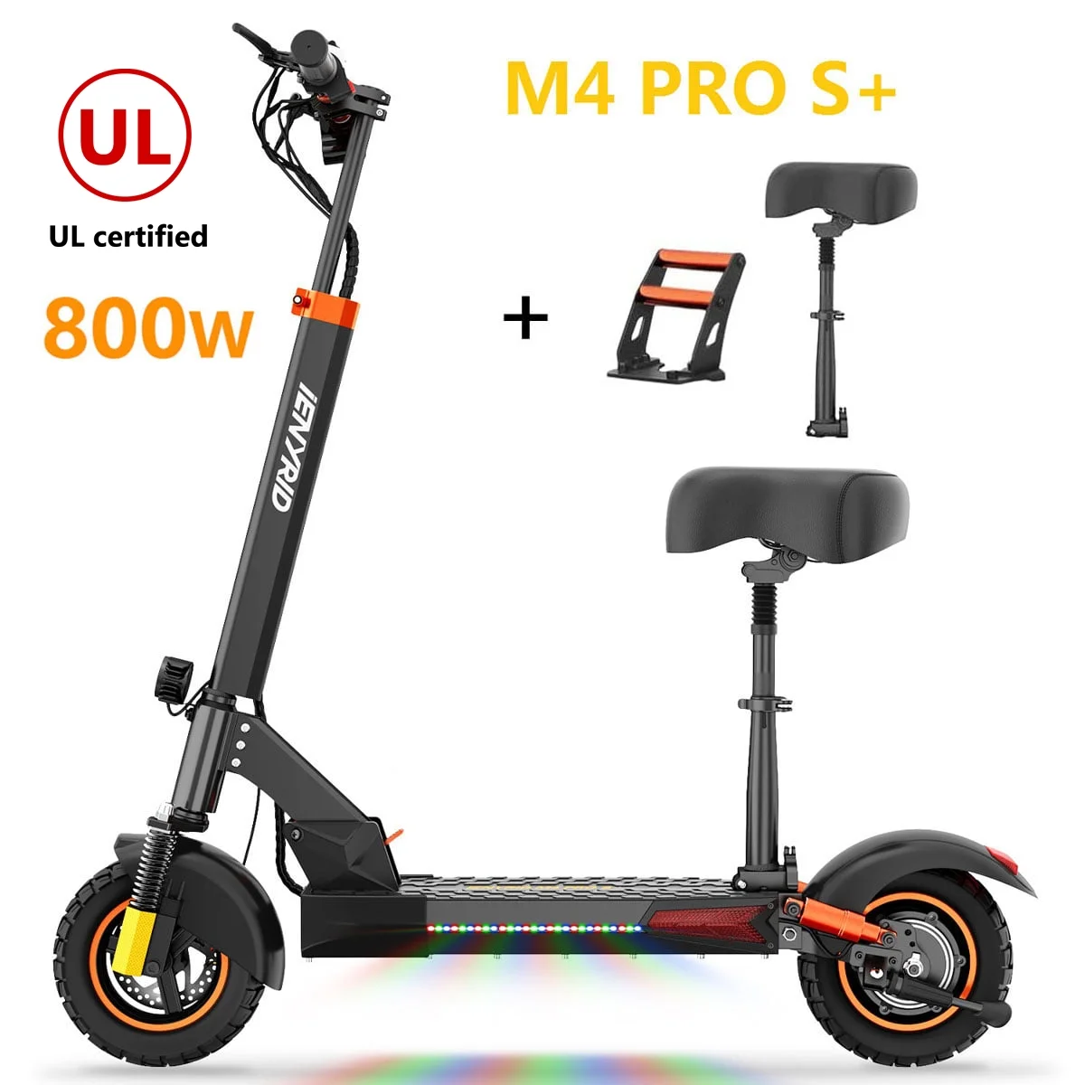 iENYRID M4 Pro S+ Adult Electric Scooter Commuter Electric Skateboard with Seat, 800W Motor 30 MPH and 32 Miles Range Folding E-Scooter for Adults Teens - Womvr