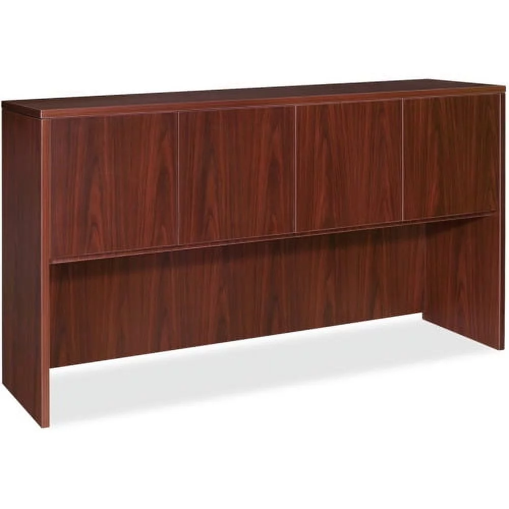 Lorell Essentials Hutch with Doors 66.1 x 14.8 x 36 - Drawer(s)4 Door(s) - Finish: Laminate. Mahogany - Womvr