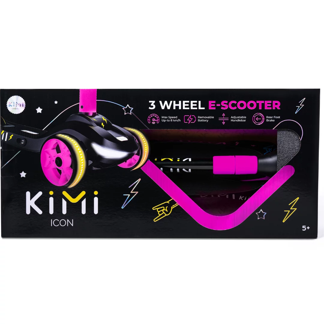 Kimi Kids 3-Wheel Electric Scooter, Ages 2-9, 5Mph, Lights, 10 Miles Range - Womvr