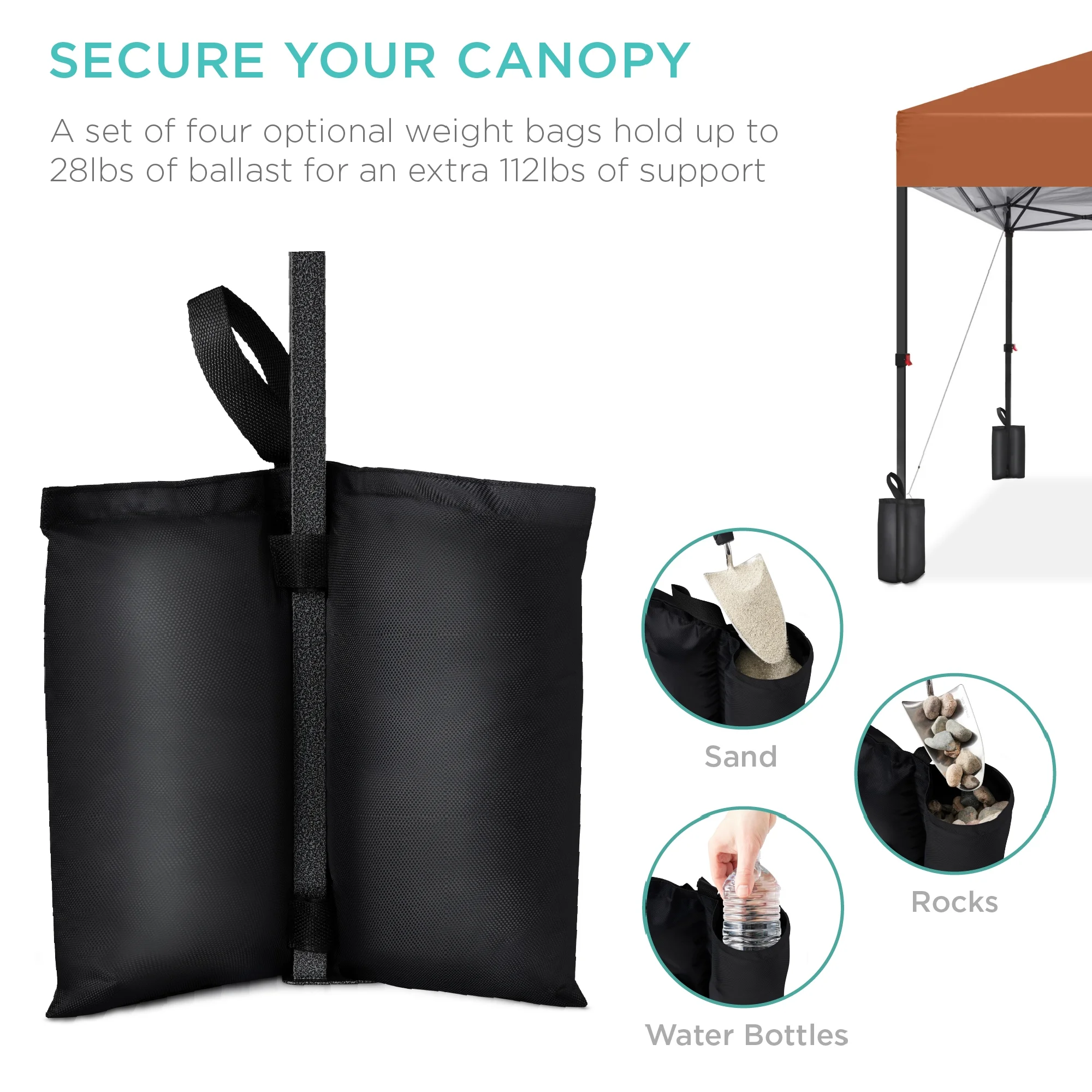 Best Choice Products 10x10ft Easy Setup Pop Up Canopy w/ 1-Button Setup, Wheeled Case, 4 Weight Bags - Cerulean - Womvr