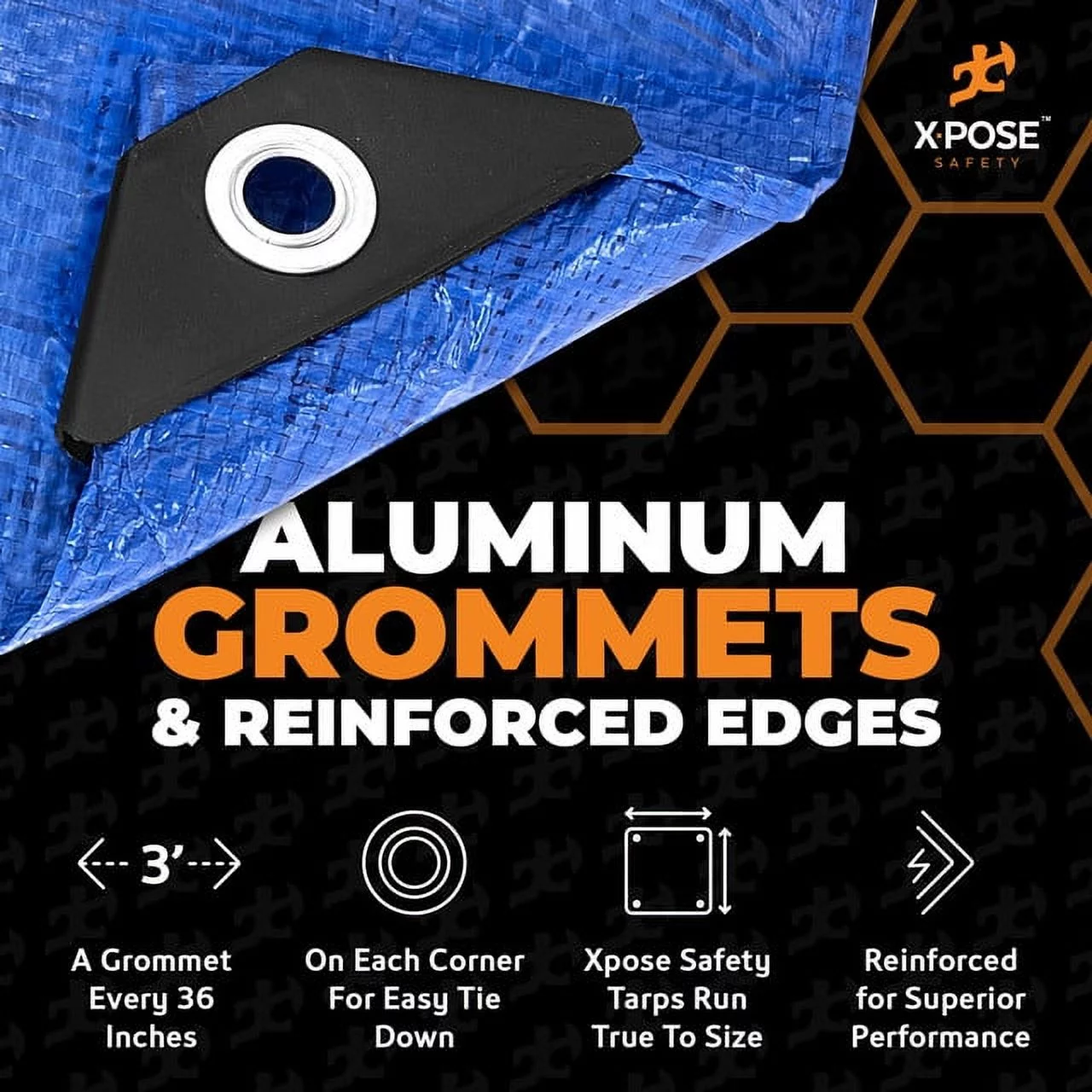 X-pose Safety Better Blue Poly Tarp 5' x 7' - Multipurpose Protective Cover - Lightweight, Durable, Waterproof, Weather Proof - 5 Mil Thick Polyethylene - Womvr