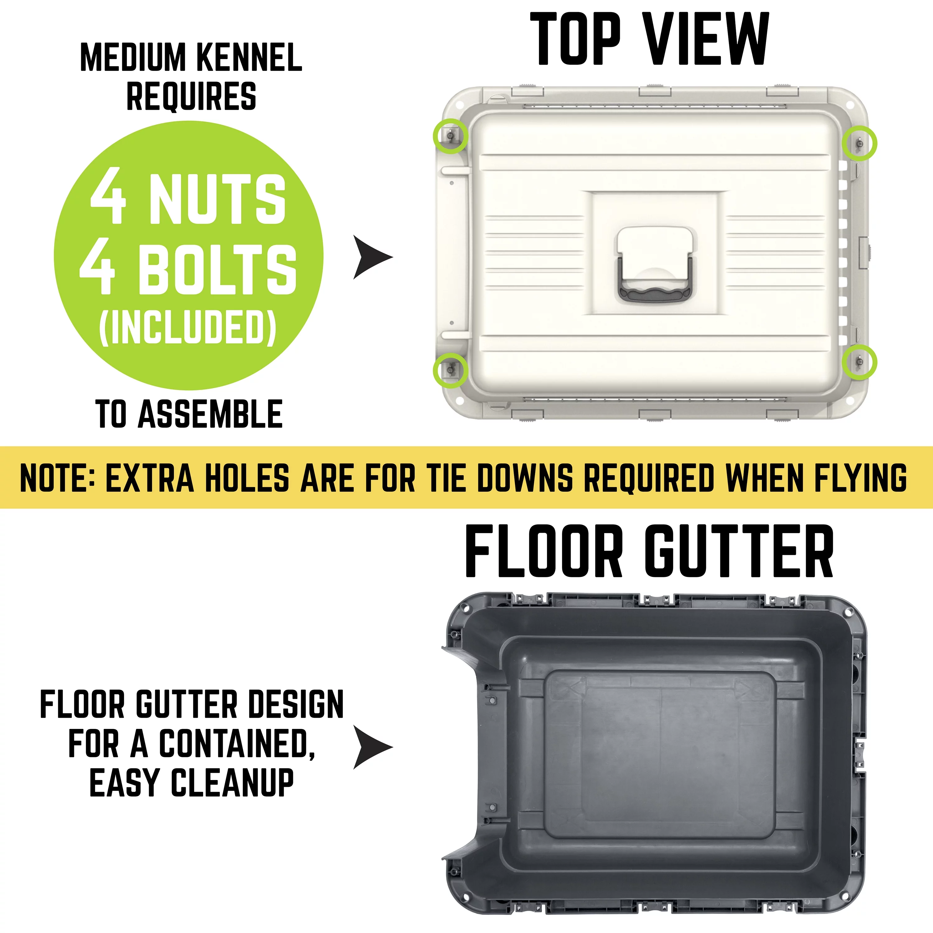 SportPet Designs Plastic Dog IATA Airline Approved Kennel Carrier, Medium, 1 Piece - Womvr