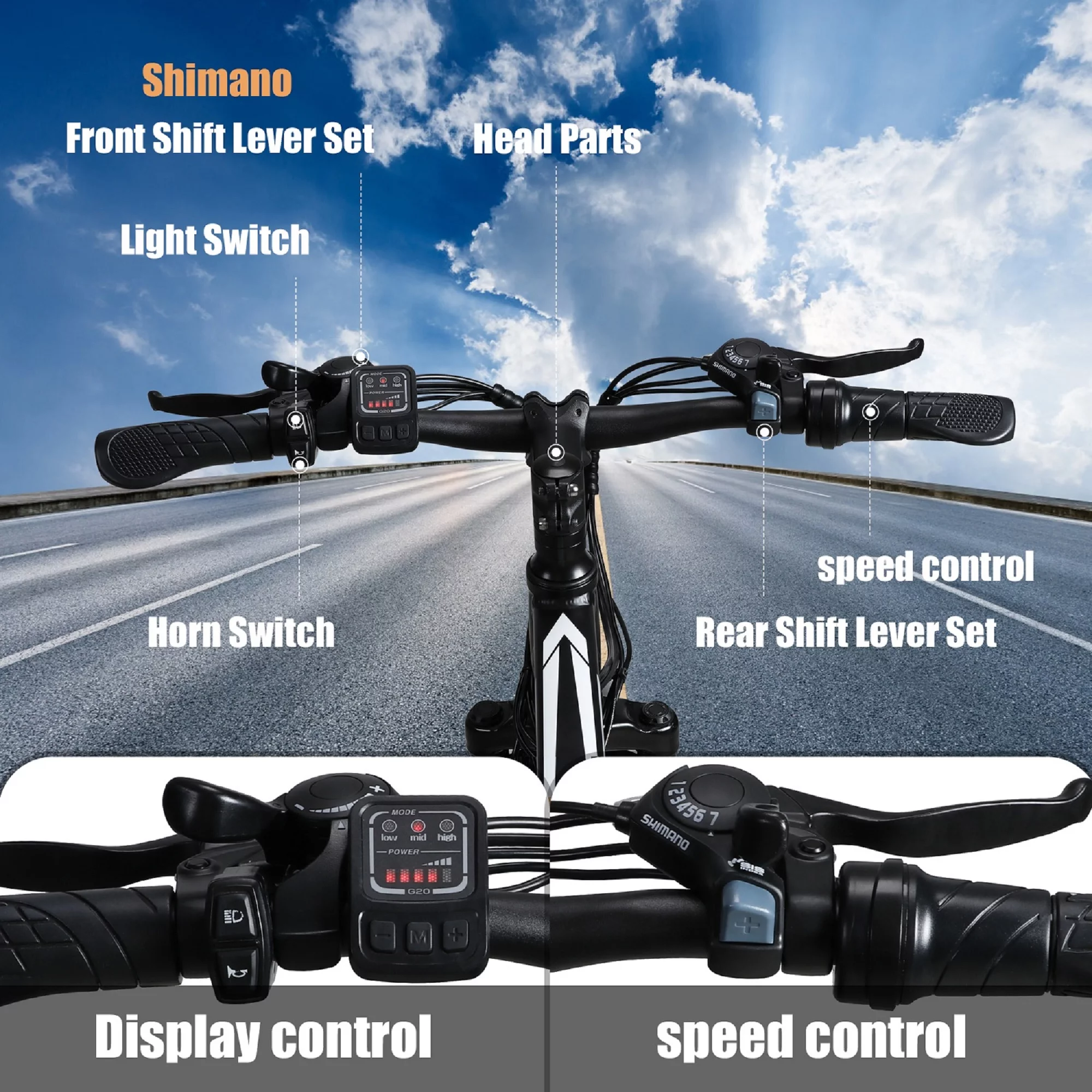 Electric Bike 350W Electric Mountain Bike 21-Speed Shifter Adult Ebike Electric Bicycle for Men Women 36V/10Ah Battery with 3 Working Models, Black - Womvr