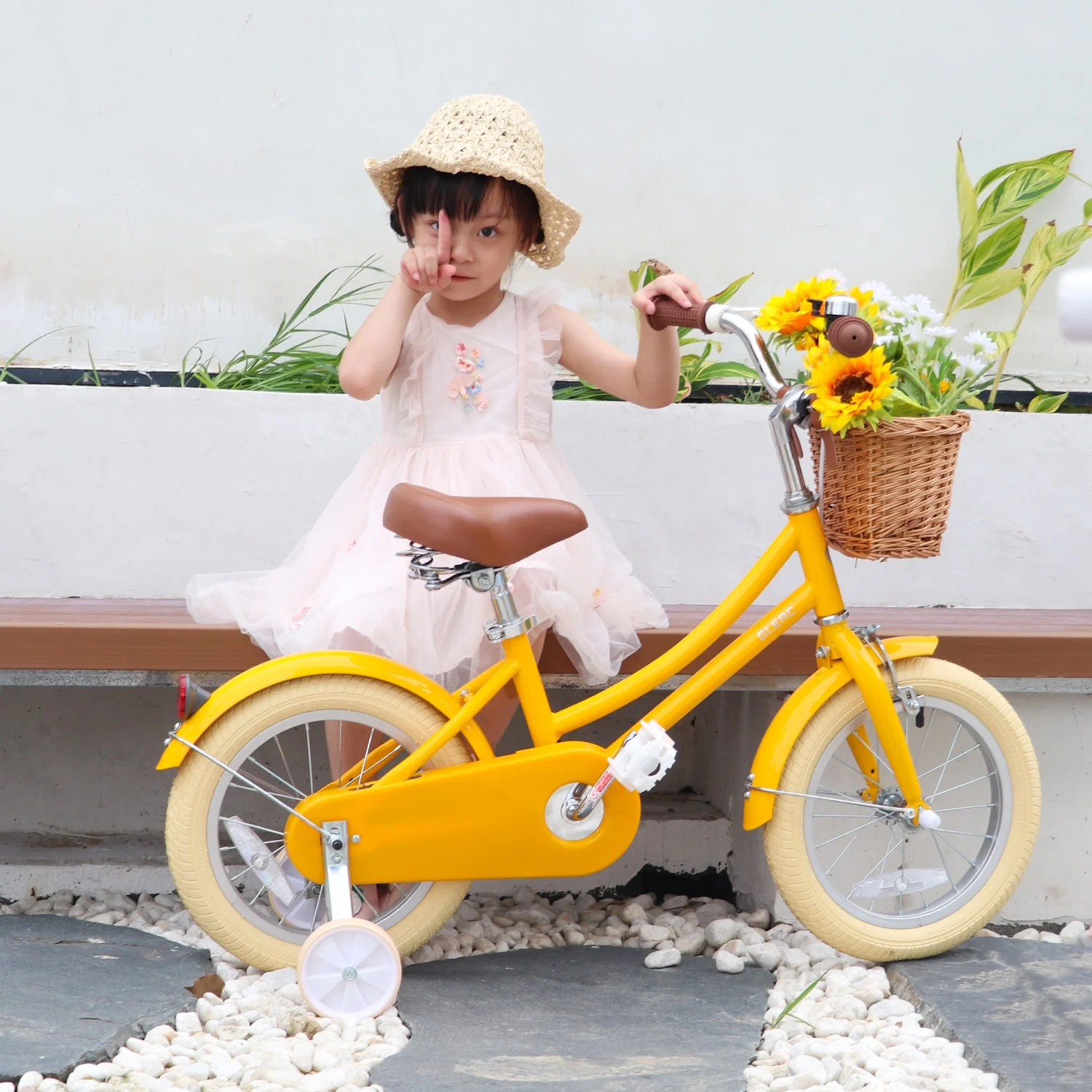 Glerc Little Molly 14 inch Kids Girls Bike for 3-5 Years Old Little Child,Yellow - Womvr