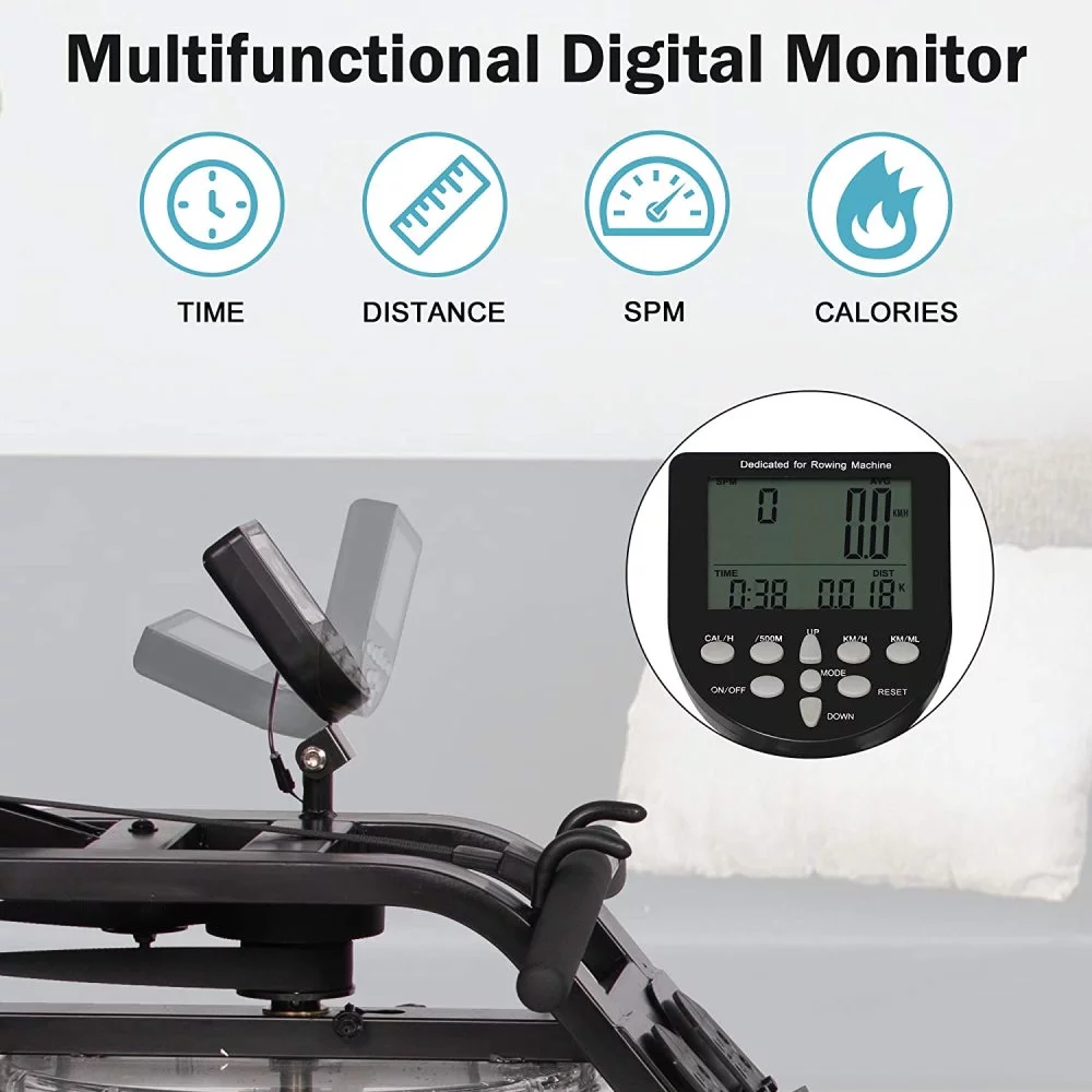 FITPHER Water Resistance Rowing Machine Resistance Metal Dual-Track Healthy Indoor Gym Equipment for Fitness (Irony) - Womvr