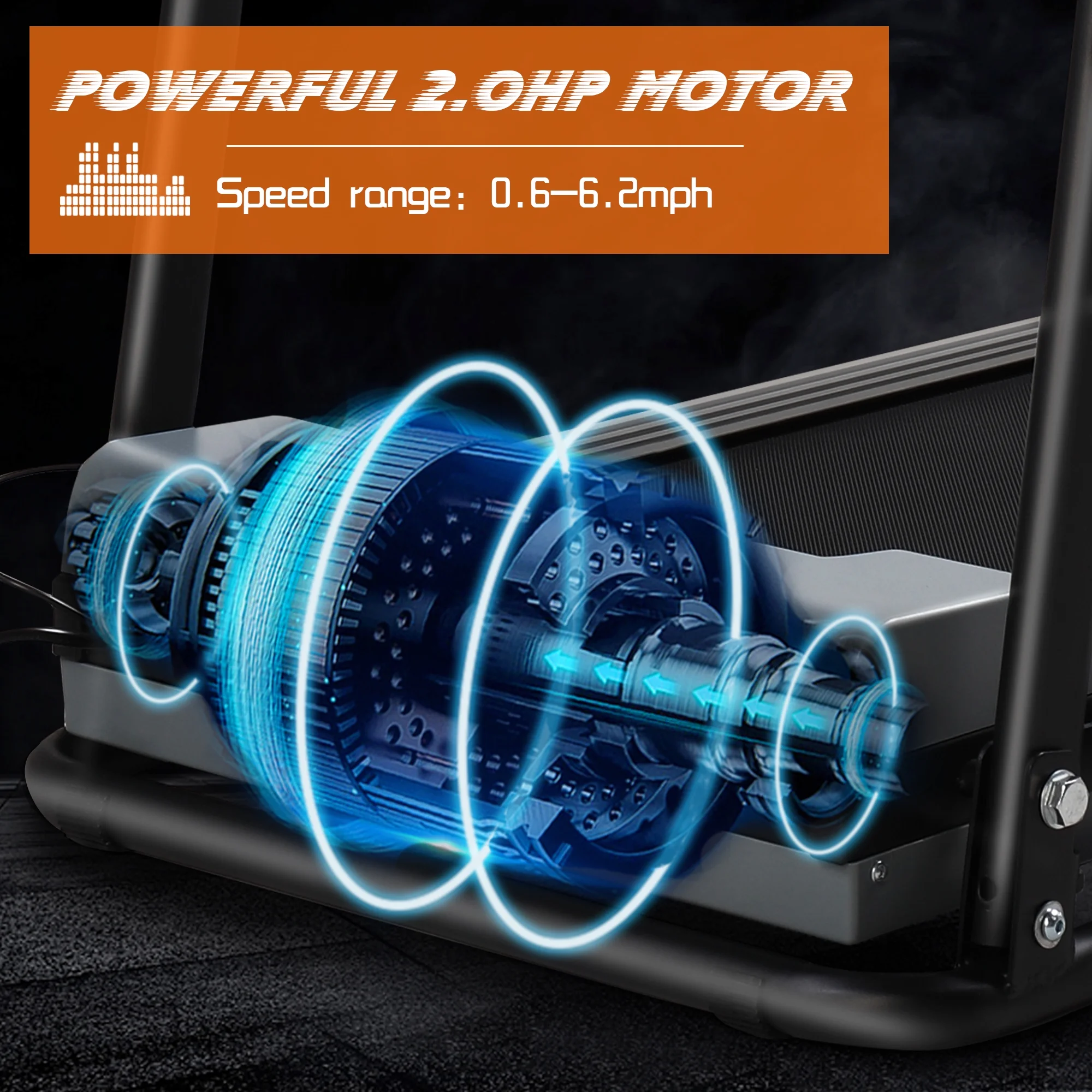 Jaxpety 2.0 HP Portable Folding Electric Treadmill 3 Incline Running Machine with LCD Display, Ipad and Drink Holder - Womvr