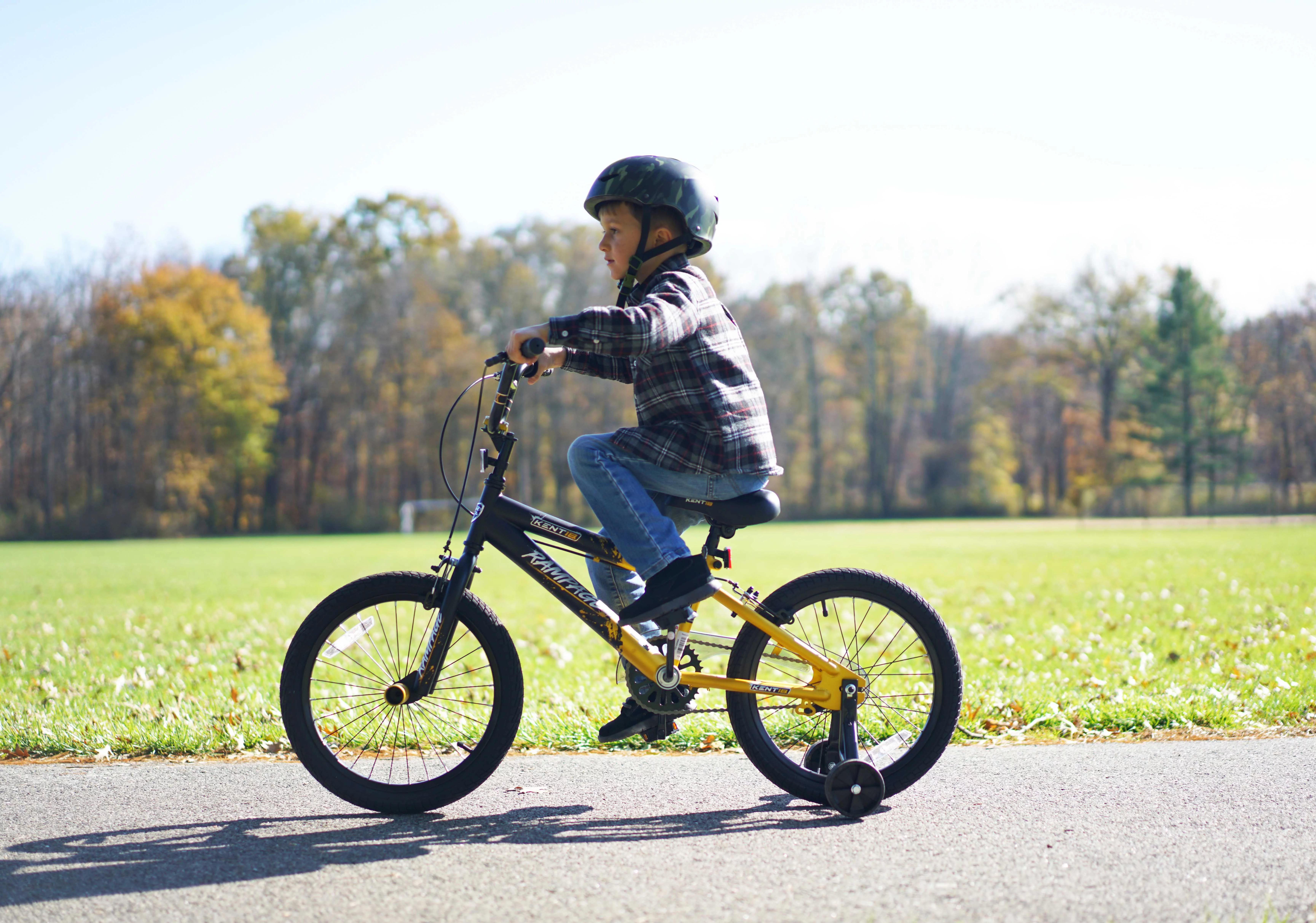 Kent Bicycle 18 in. Rampage Boy's BMX Child Bicycle, Gold and Black - Womvr