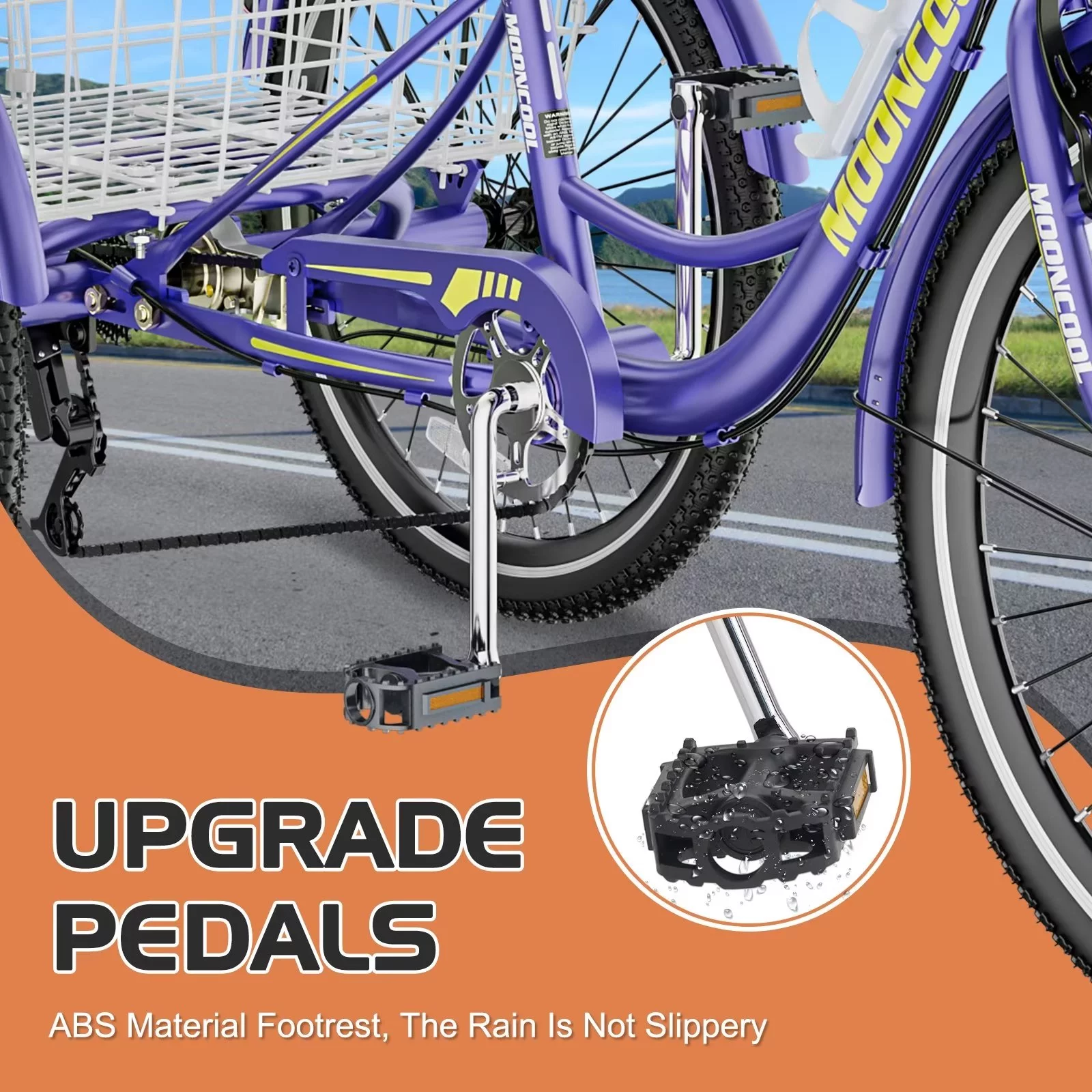 Lilypelle Adult Tricycles 7 Speed 20/24/26 Inch Three Wheel Bike Cruiser Trike with Low-Step Through Frame/Large Basket for Men, Women, Seniors - Womvr