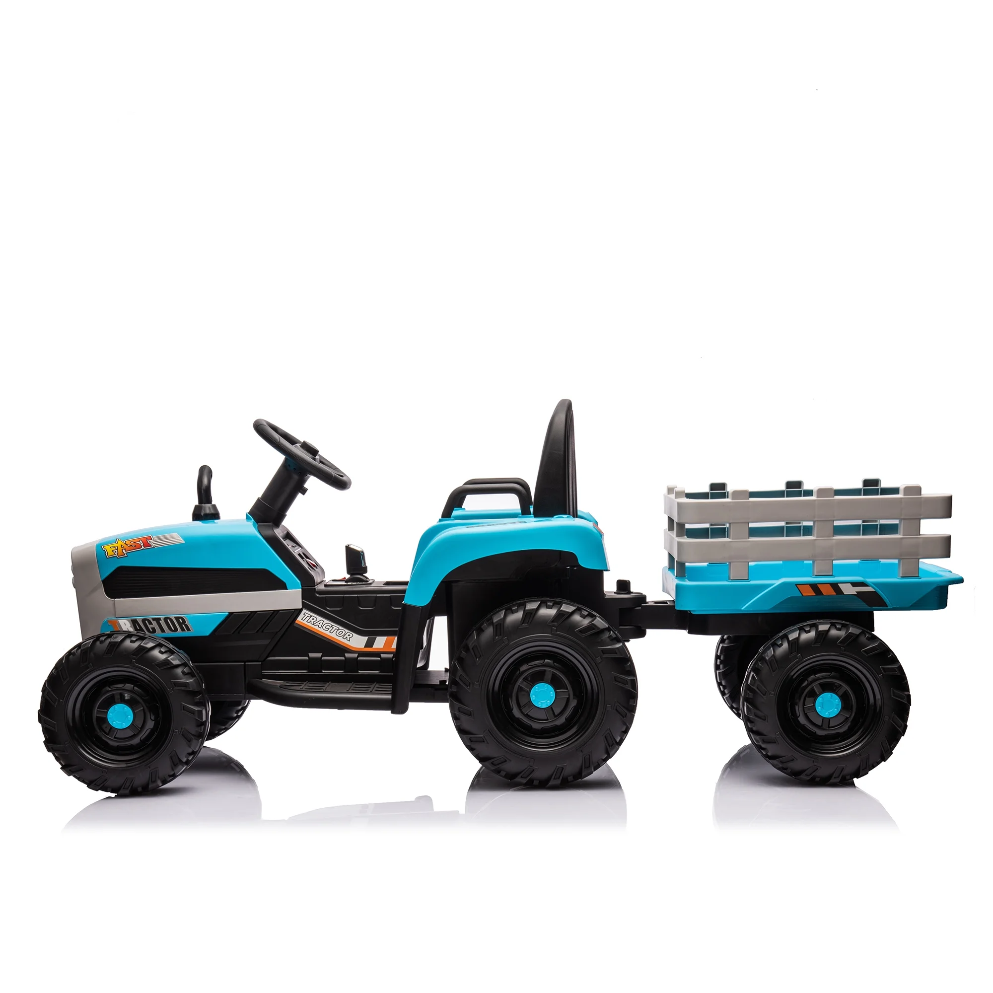 HNH 24V Ride on Toy,Kids Ride On Tractor with Trailer & Remote,Electric Car Toy with Bluetooth - Womvr