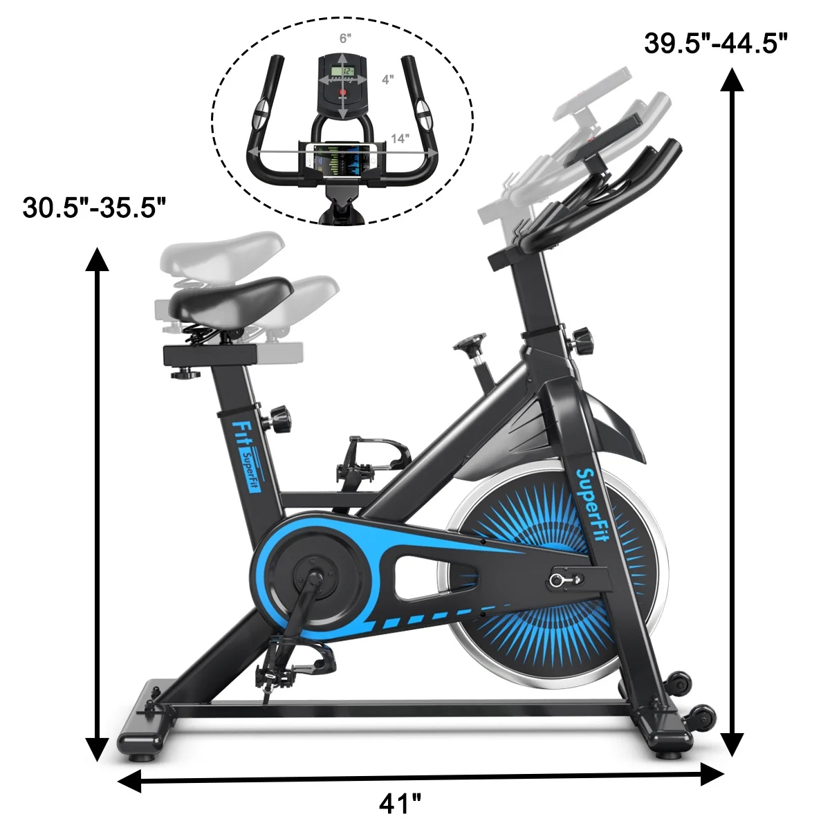SuperFit Indoor Cycling Stationary Bike Belt Drive Adjustable Resistance - Womvr