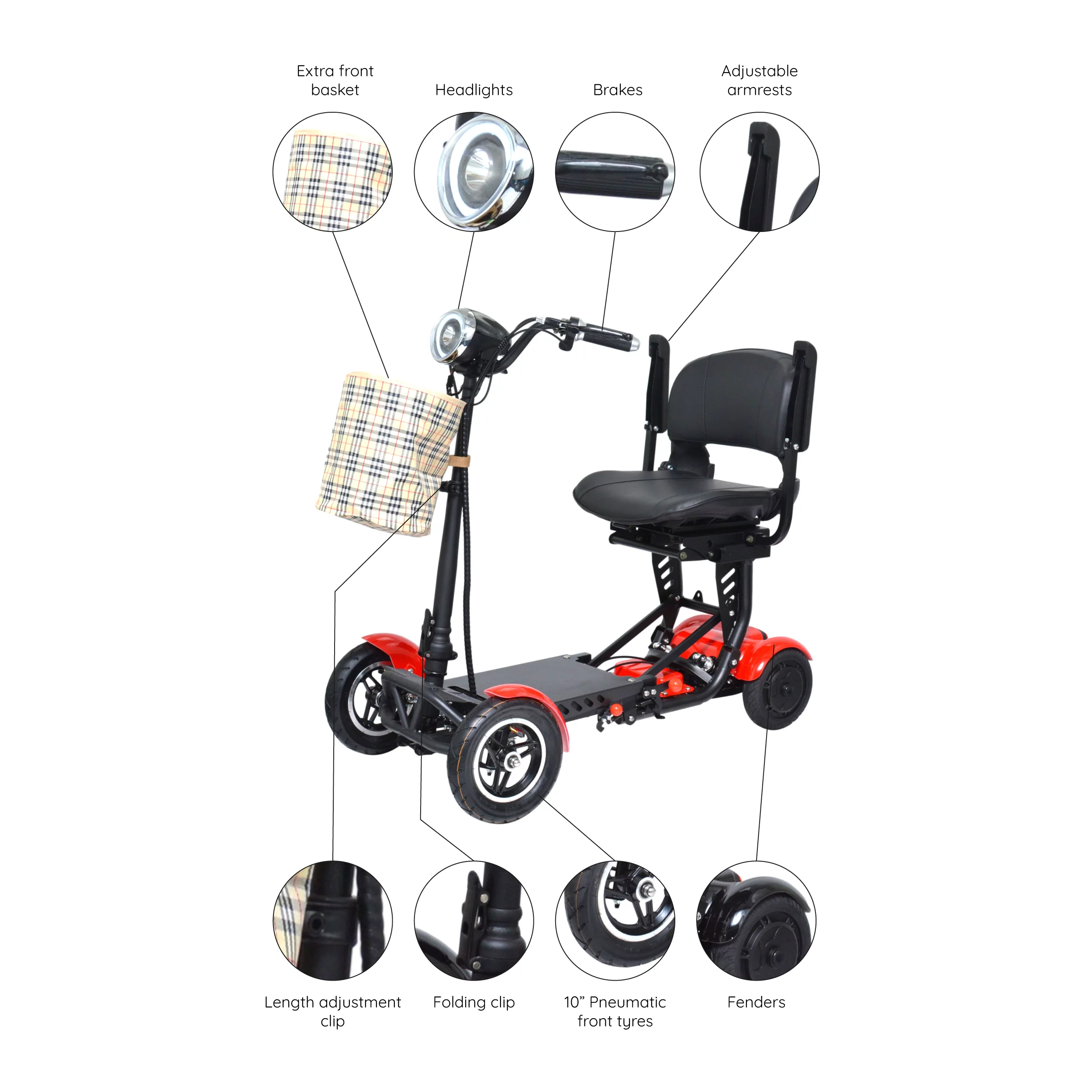 Bangeran Electric Medical Scooter, Powerful Li-on Battery Large Seat, Up to 12 Miles - Silver - Womvr