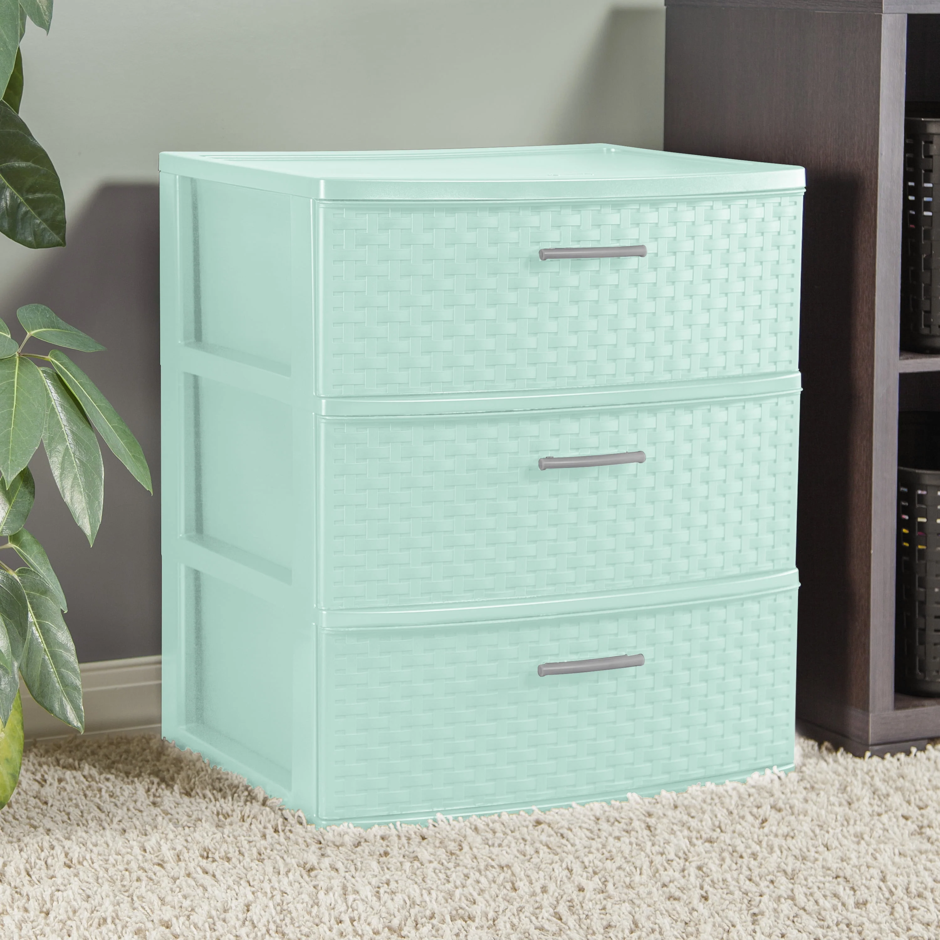 Sterilite 3 Drawer Wide Weave Tower White - Womvr