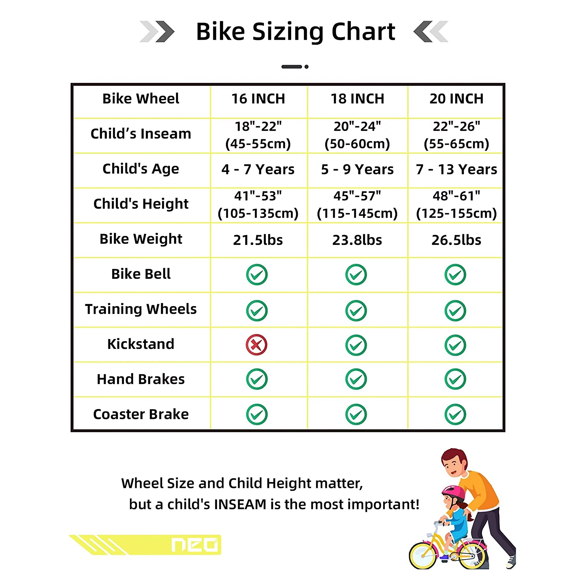 JOYSTAR NEO BMX Kids Bike for Boys Ages 7+ with Training Wheels, 20