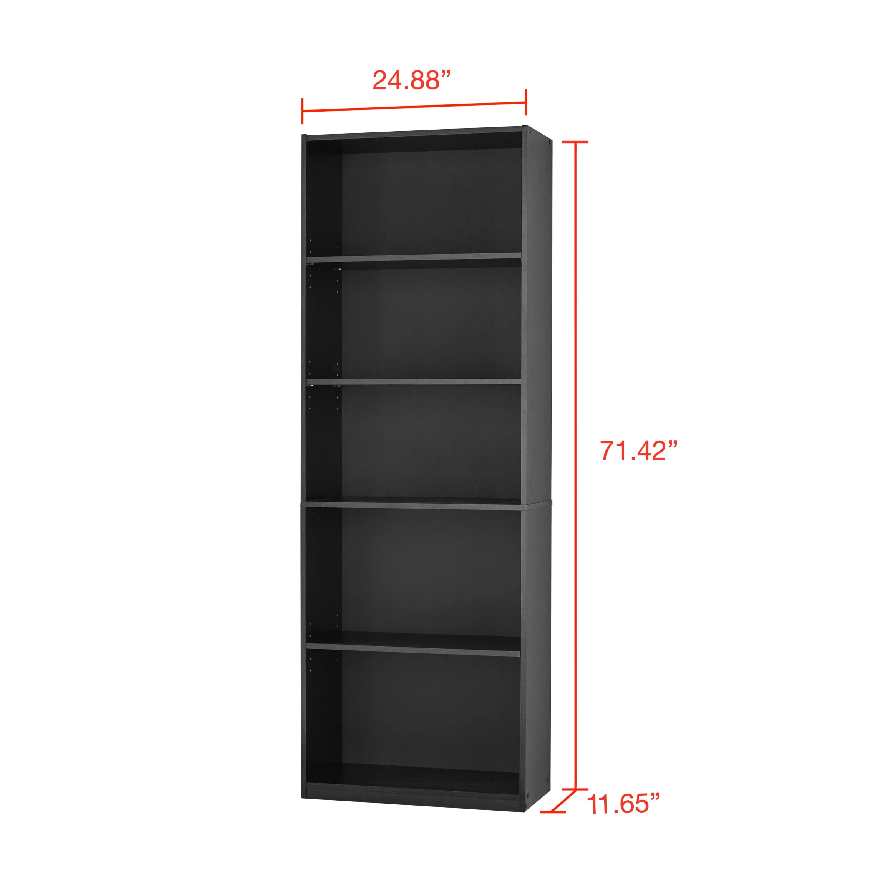 Mainstays 5-Shelf Bookcase with Adjustable Shelves, White - Womvr