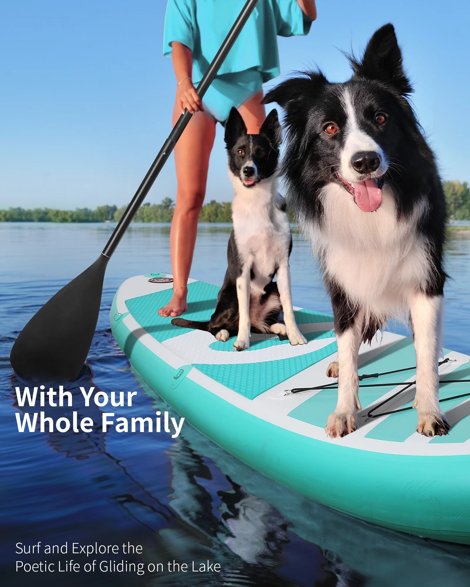 Marnur Inflatable Paddle Board Stand up Paddle Board 10' SUP 6 in.Thick Board Carry Bag & Fast Pumping Green - Womvr