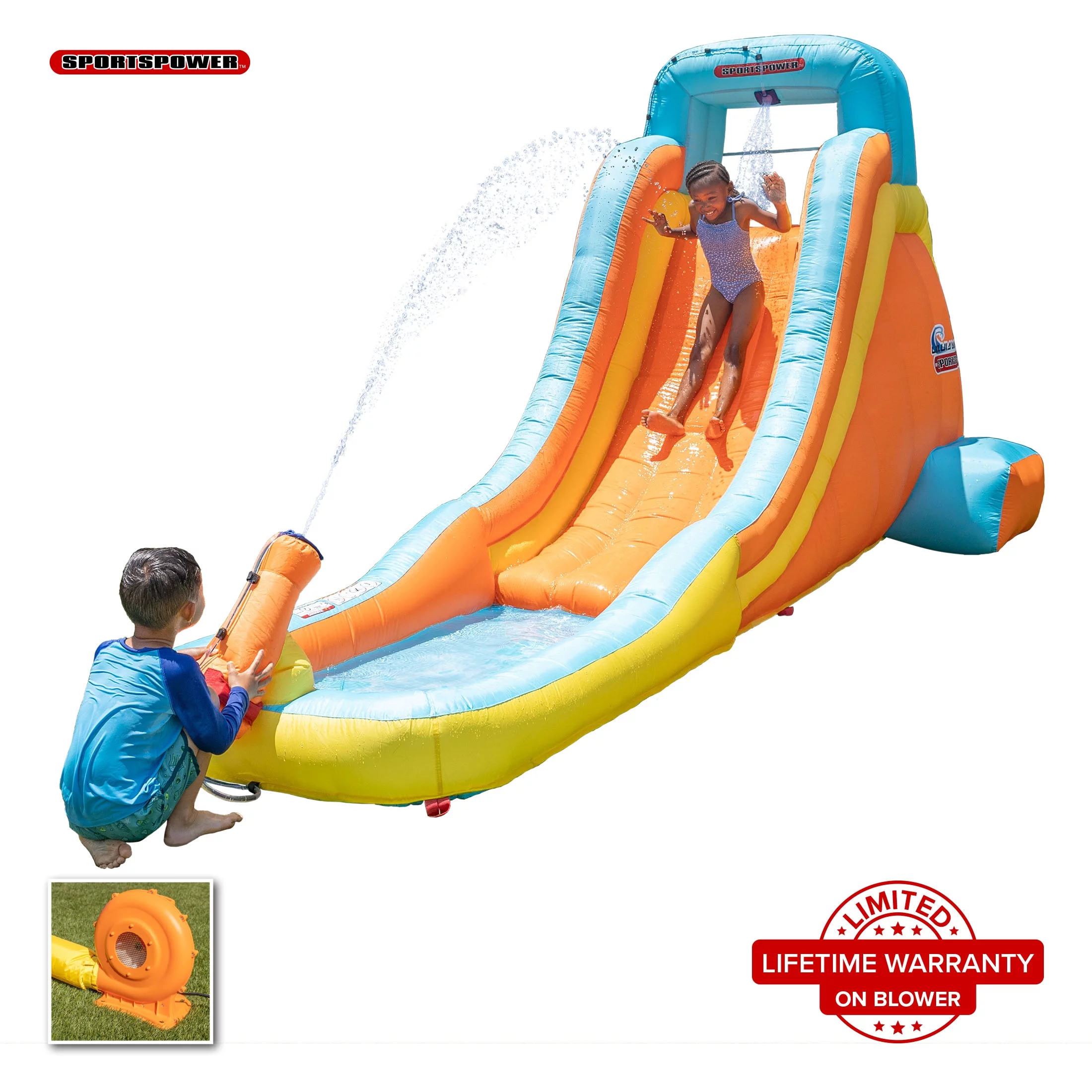 Sportspower My First Inflatable Water Slide with Lifetime Warranty on Heavy Duty Blower - Womvr