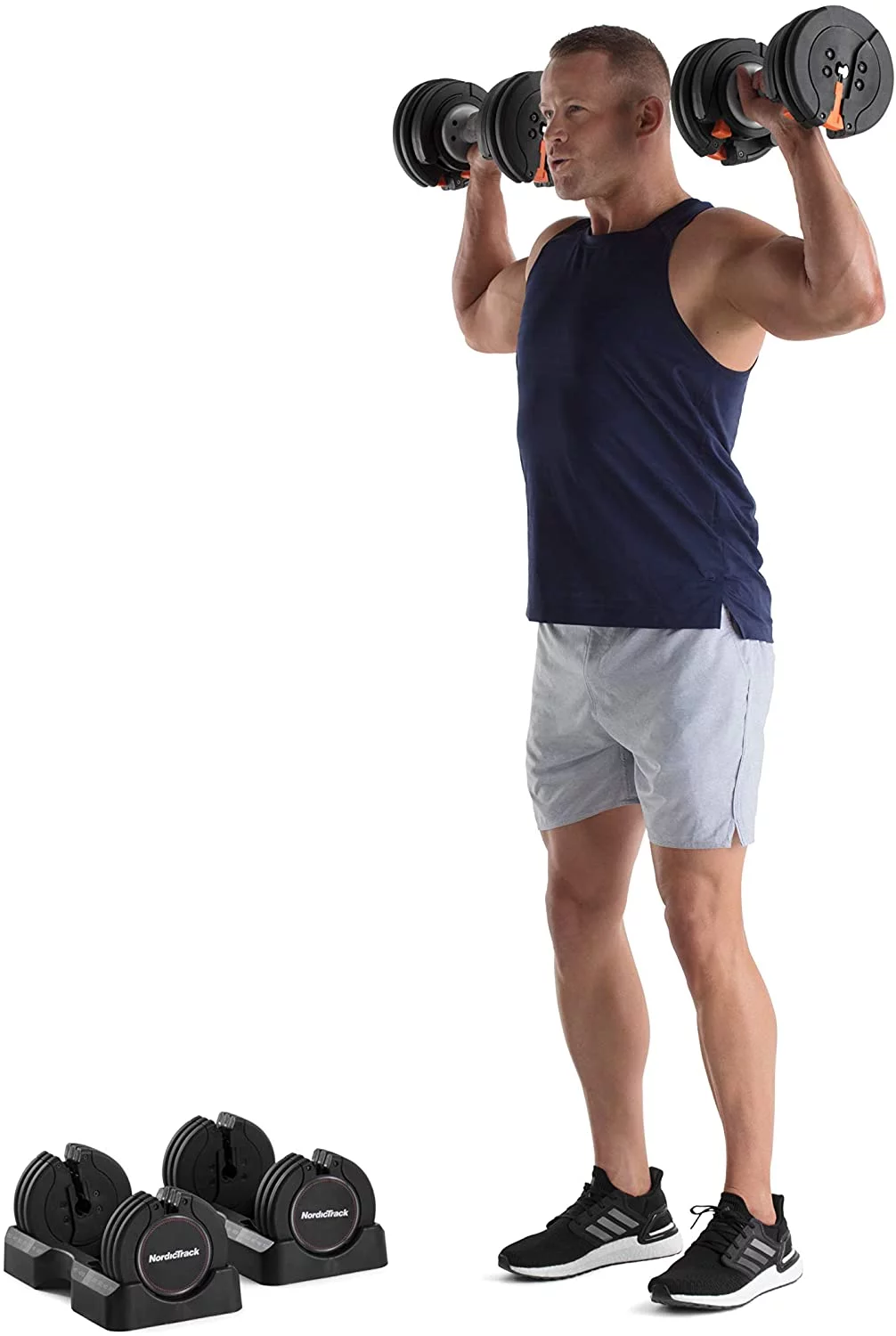 NordicTrack 55 lb Select-a-Weight Dumbbell Pair, Black - Womvr