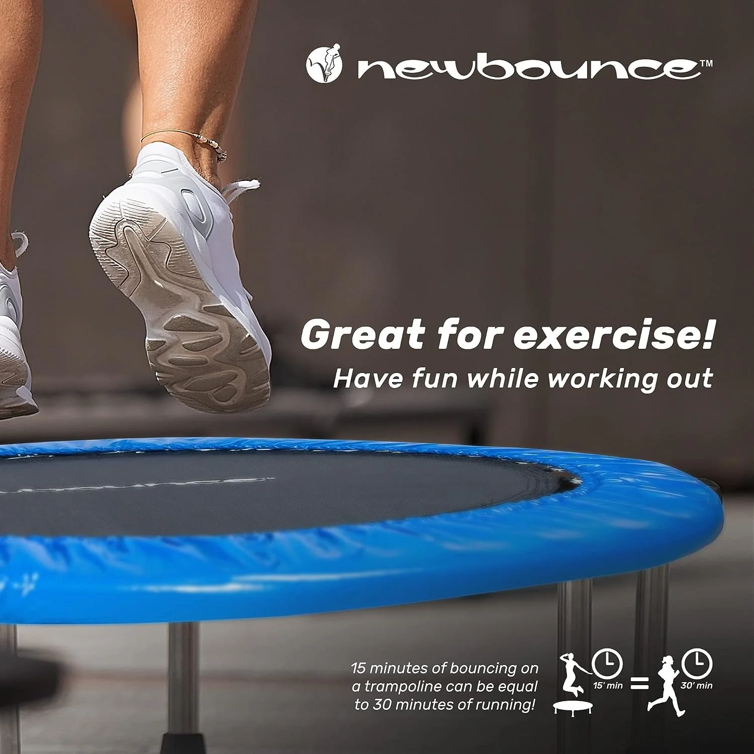 New Bounce Mini Trampoline for Kids & Adults 40” Foldable Rebounder Fitness Trampoline - Womvr