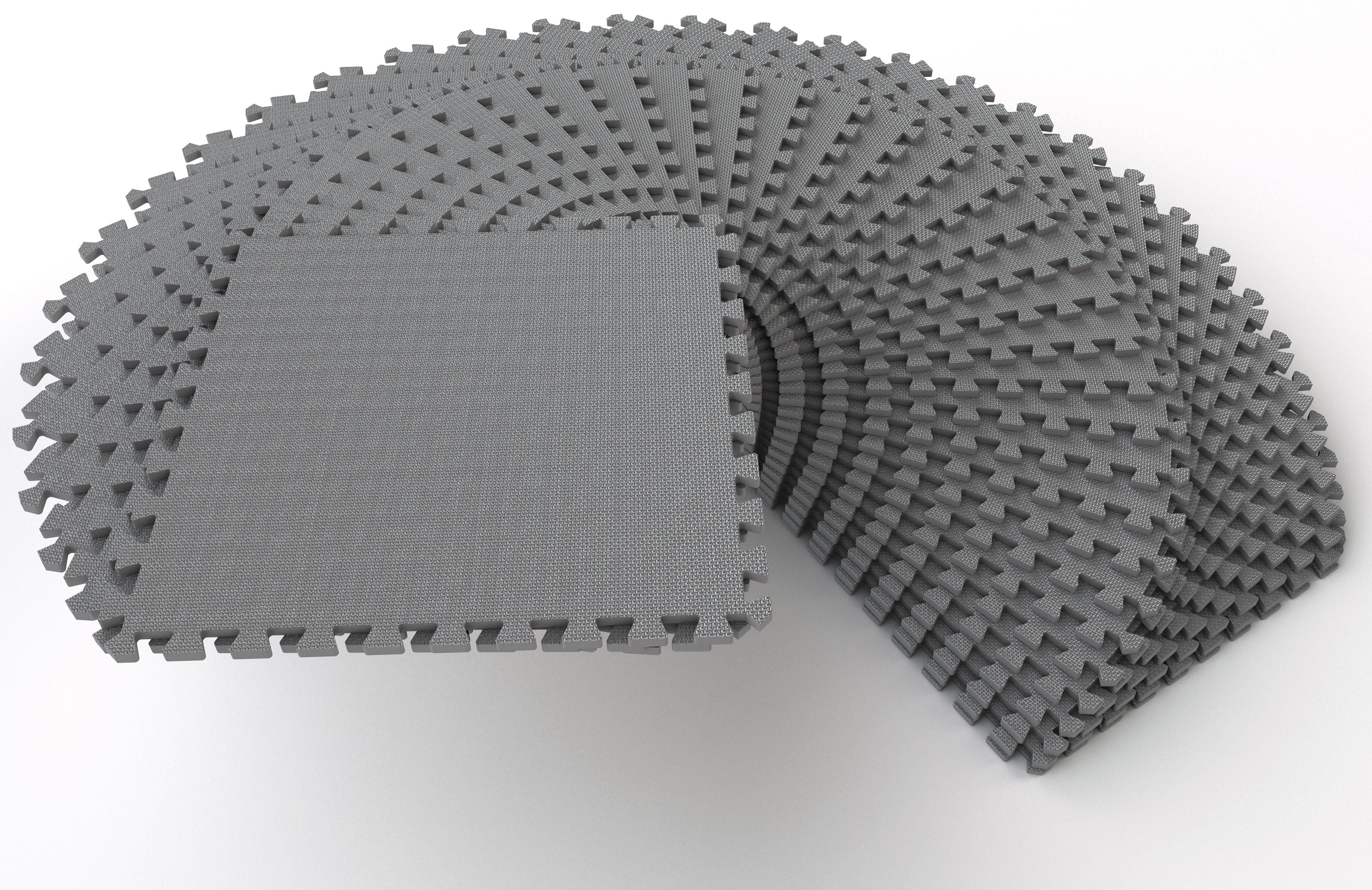 BalanceFrom 1 In. Thick Flooring Puzzle Exercise Mat with High Quality EVA Foam Interlocking Tiles, 18 Piece, 72 Sq Ft. Black - Womvr