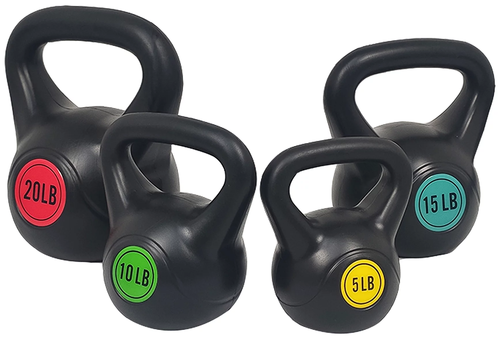 BalanceFrom Wide Grip Kettlebell Exercise Fitness Weight Set, 3-Pieces: 5lb, 10lb, and 15lb Kettlebells - Womvr