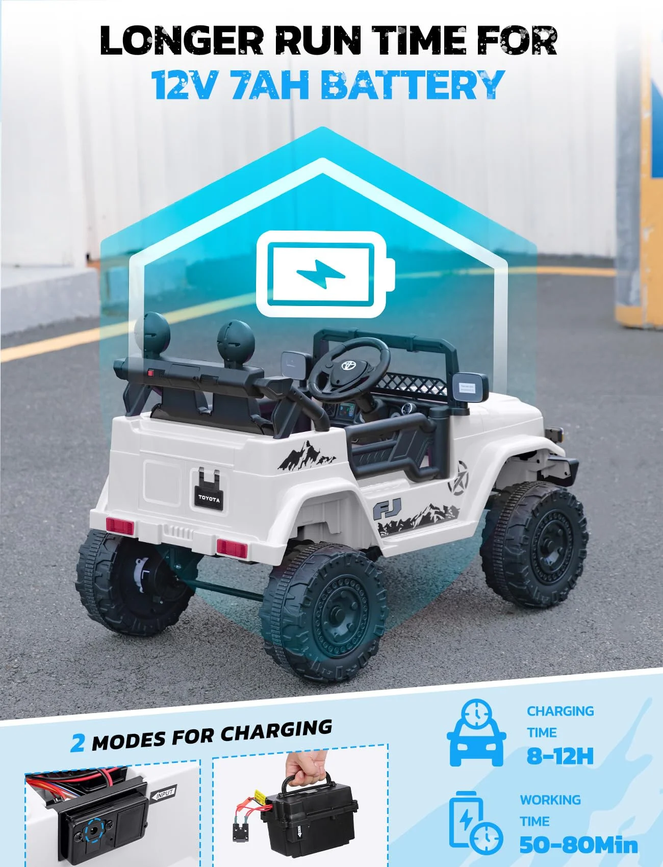 Toyota FJ Cruiser Ride on Car, 12V Powered Off-Road Toys for Kids w/ Remote,Spring Suspension,6 LED Lights,Camo Green - Womvr