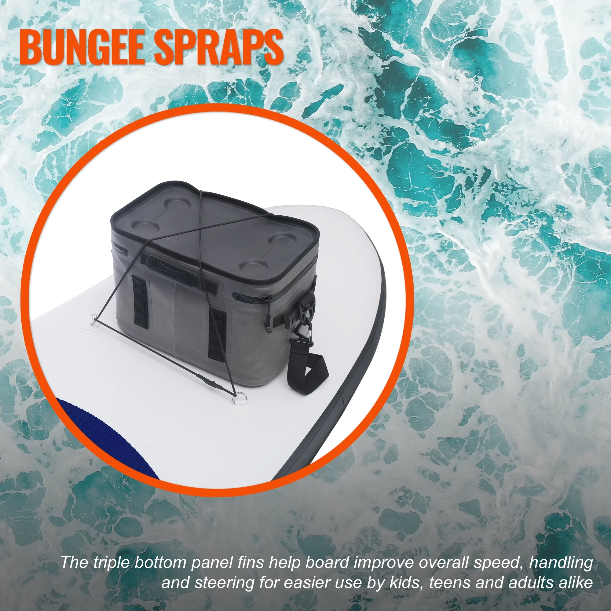 Inflatable Stand Up Paddle Board Premium SUP Accessories & Backpack, Surf Control, Non-Slip Deck, Leash, Paddle and Pump, Youth & Adult Standing Boat (Black/Grey) - Womvr